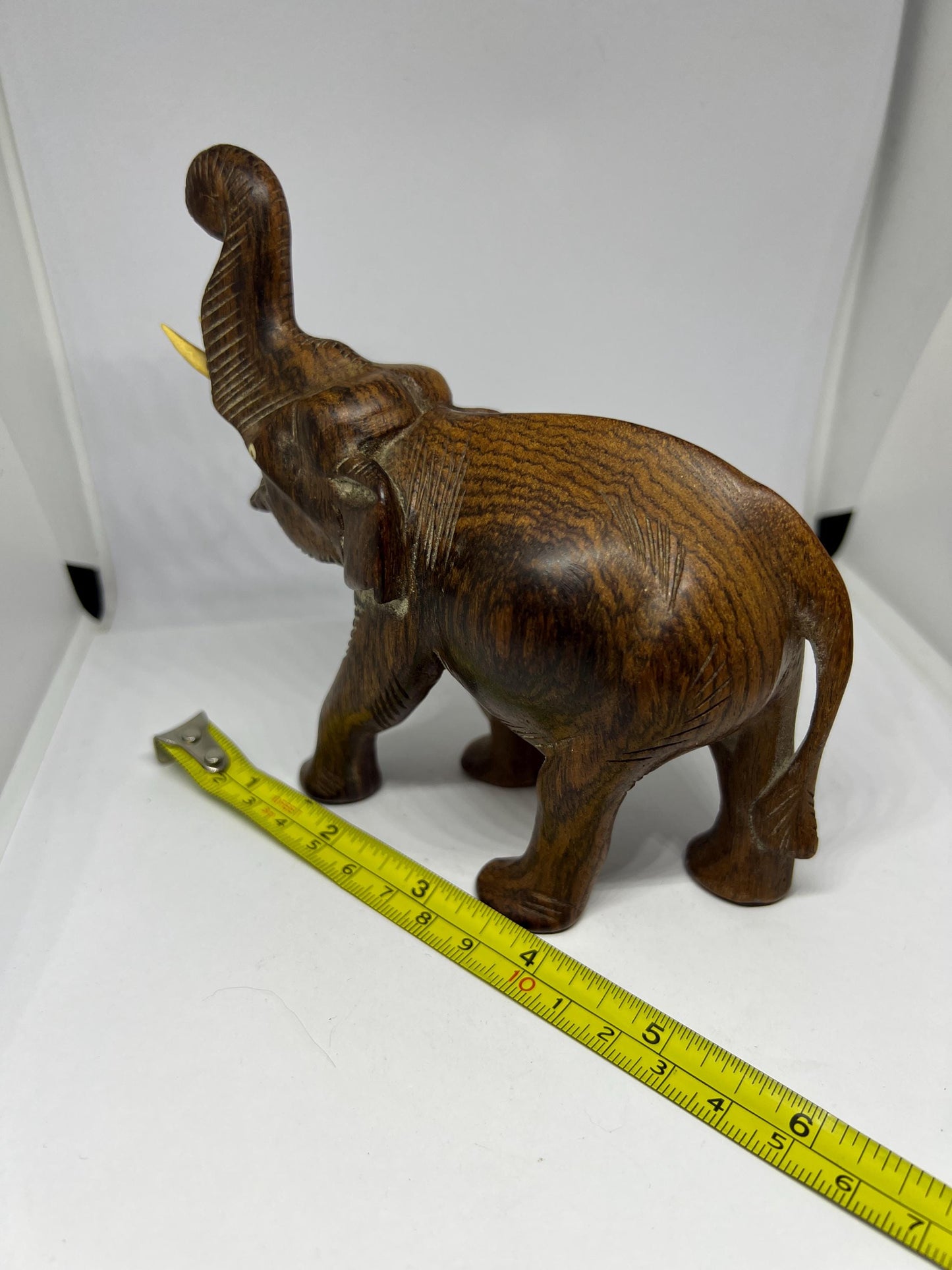 Hand carved Ironwood elephant sculpture.