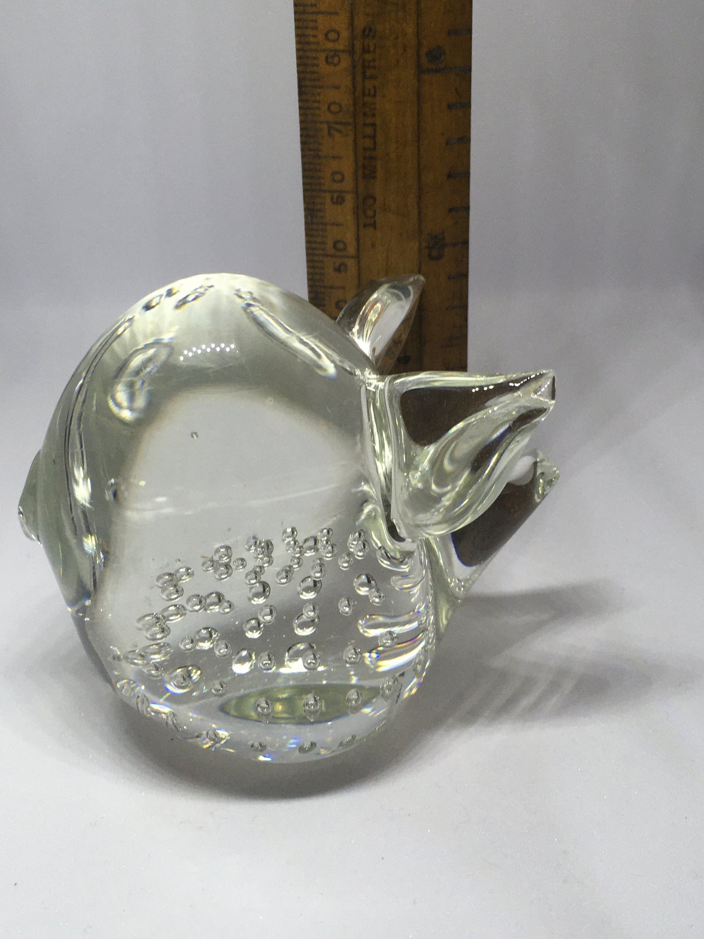 Handblown Glass Pig Figurine. Bullicante. Pig paperweight