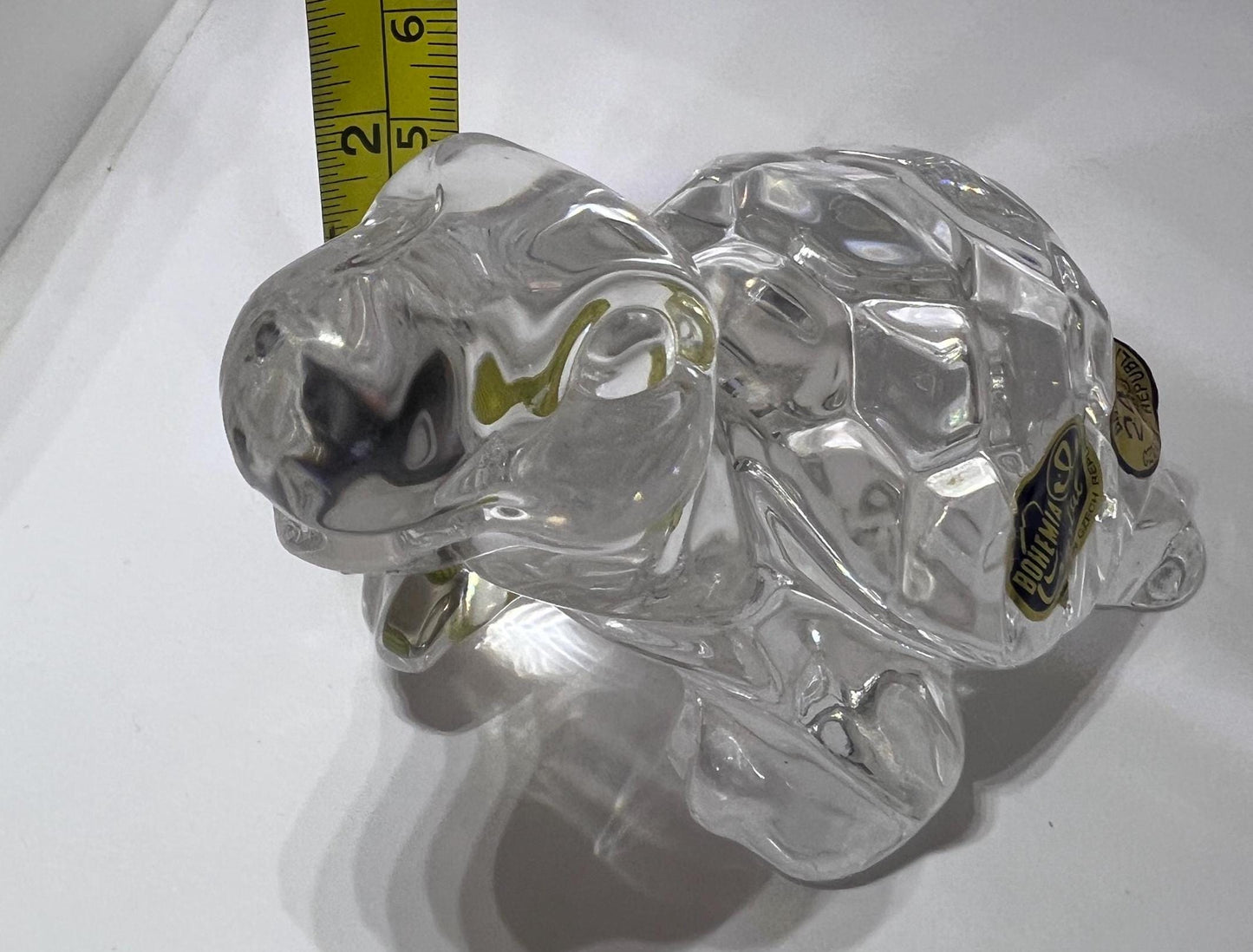 Tortoise Paperweight. Bohemia Czech Republic Lead Crystal Original stickers.
