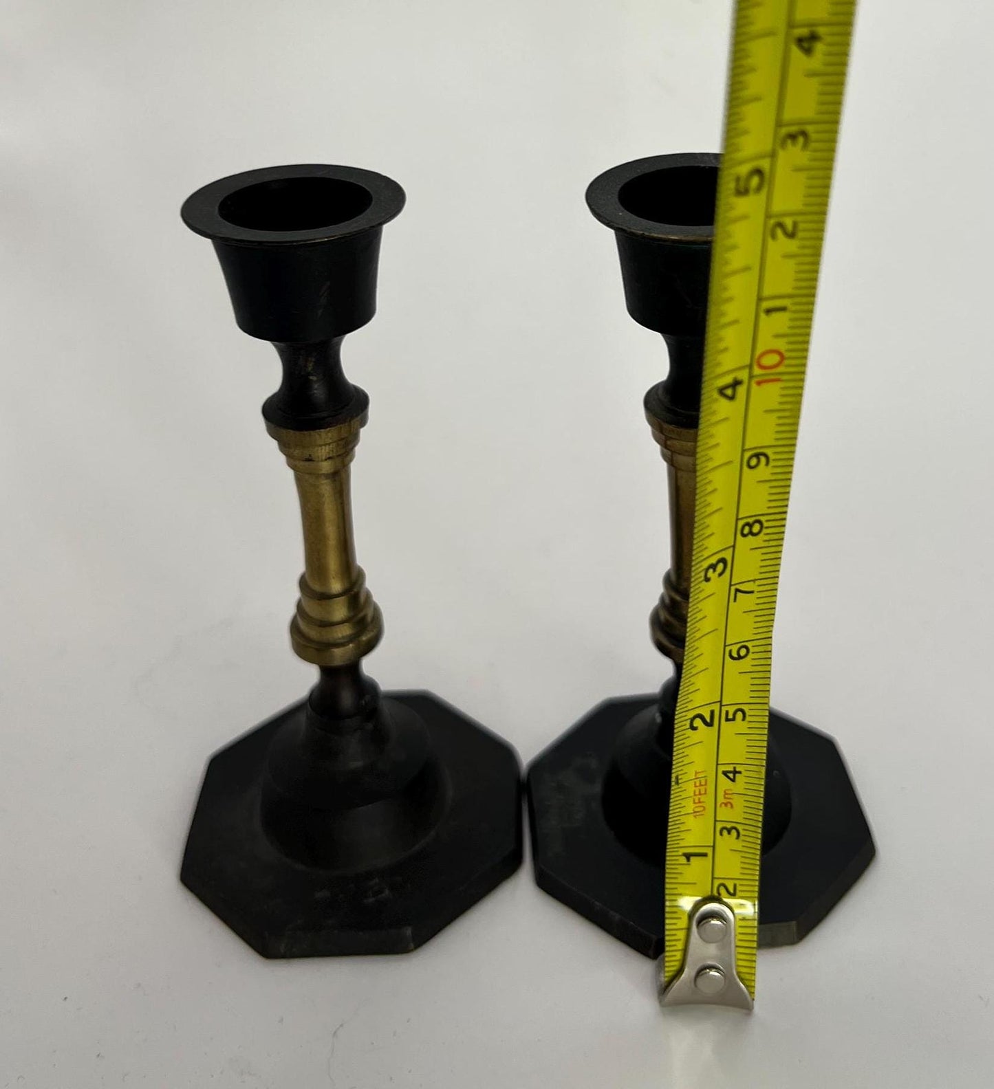 Miniature pair of candlesticks.