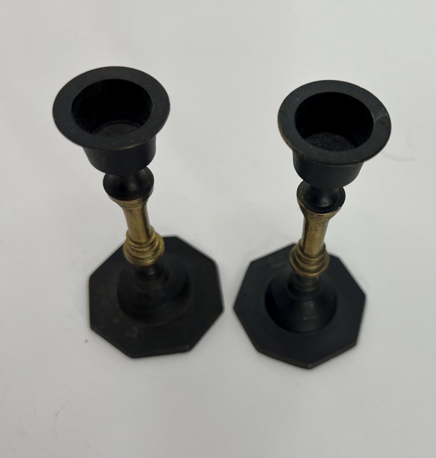Miniature pair of candlesticks.