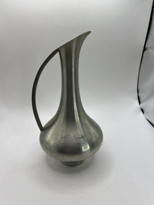 Royal Selangor Pewter Vase/Slim Pitcher. MCM design silver handled water jug.