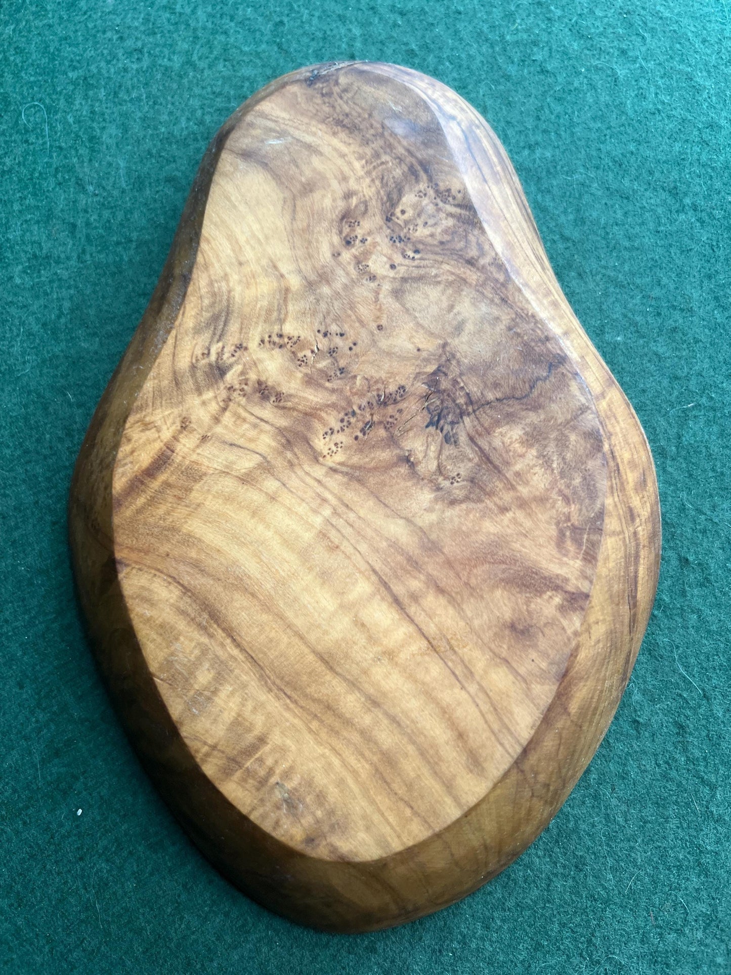Hand carved wooden 2 part serving bowl. Olive wood snack bowl titbits tray.