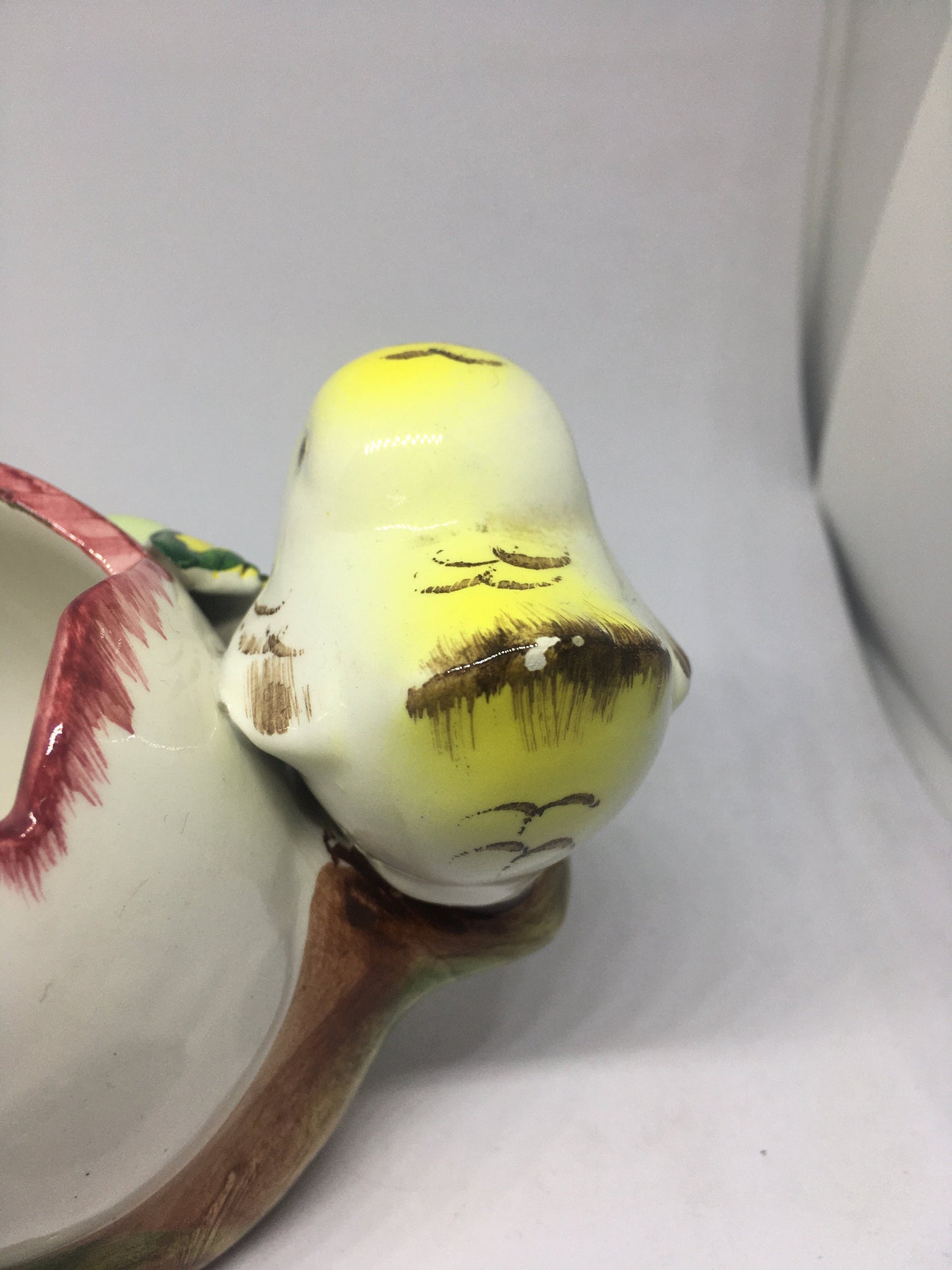 Kitsch Egg cup. Vintage unusual quirky ceramic chick and egg plant pot. Made in Italy. Cactus succulent planter.