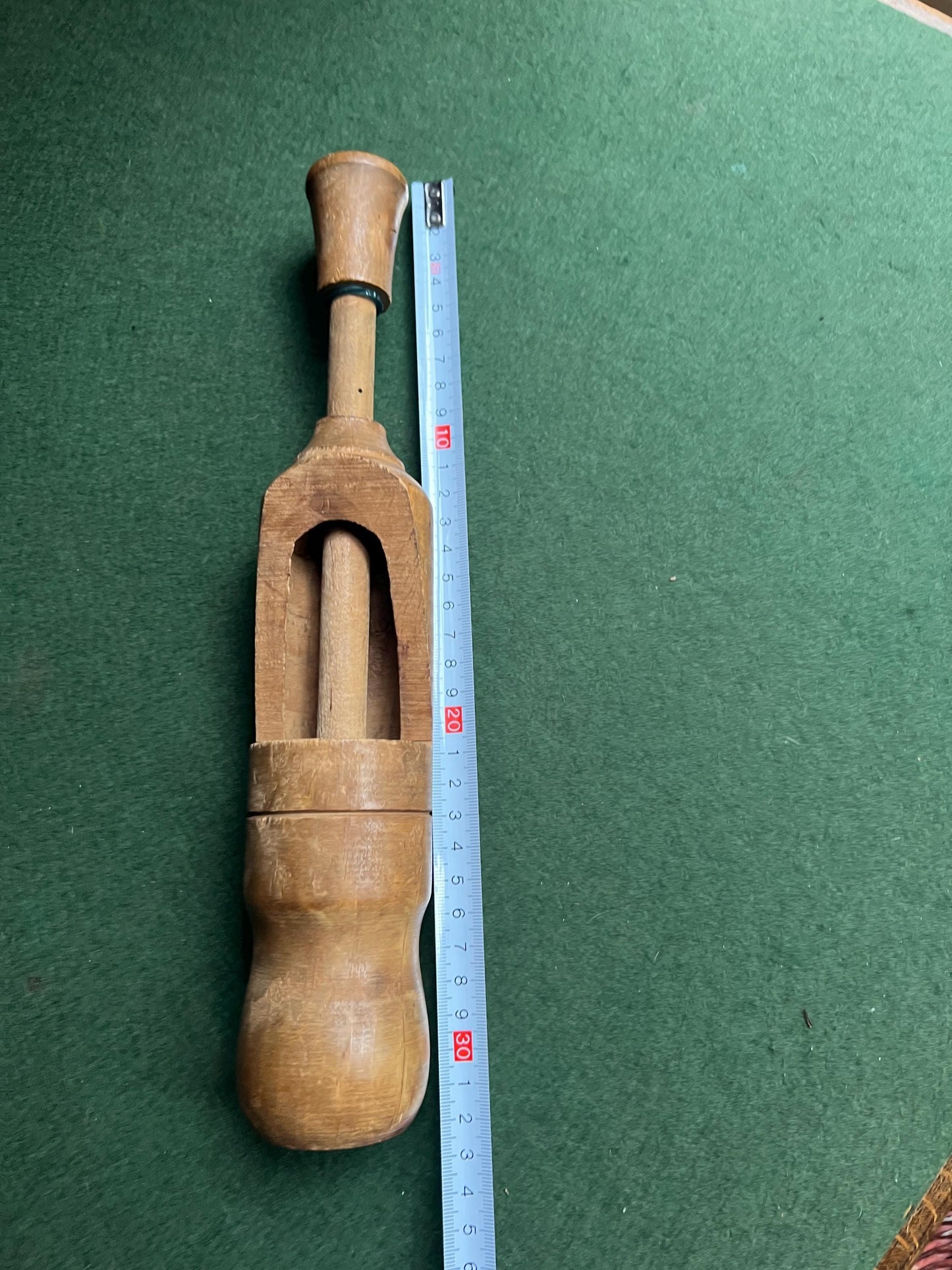 Antique wooden wine bottle corker. Manual bottle corker.