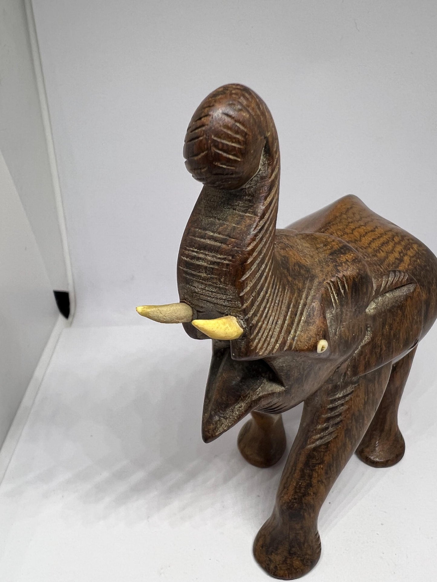 Hand carved Ironwood elephant sculpture.