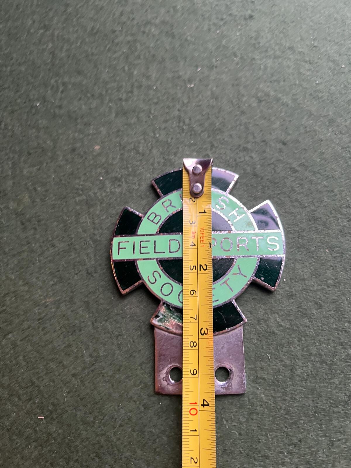 Vintage British Field Sports Society enamel car badge.