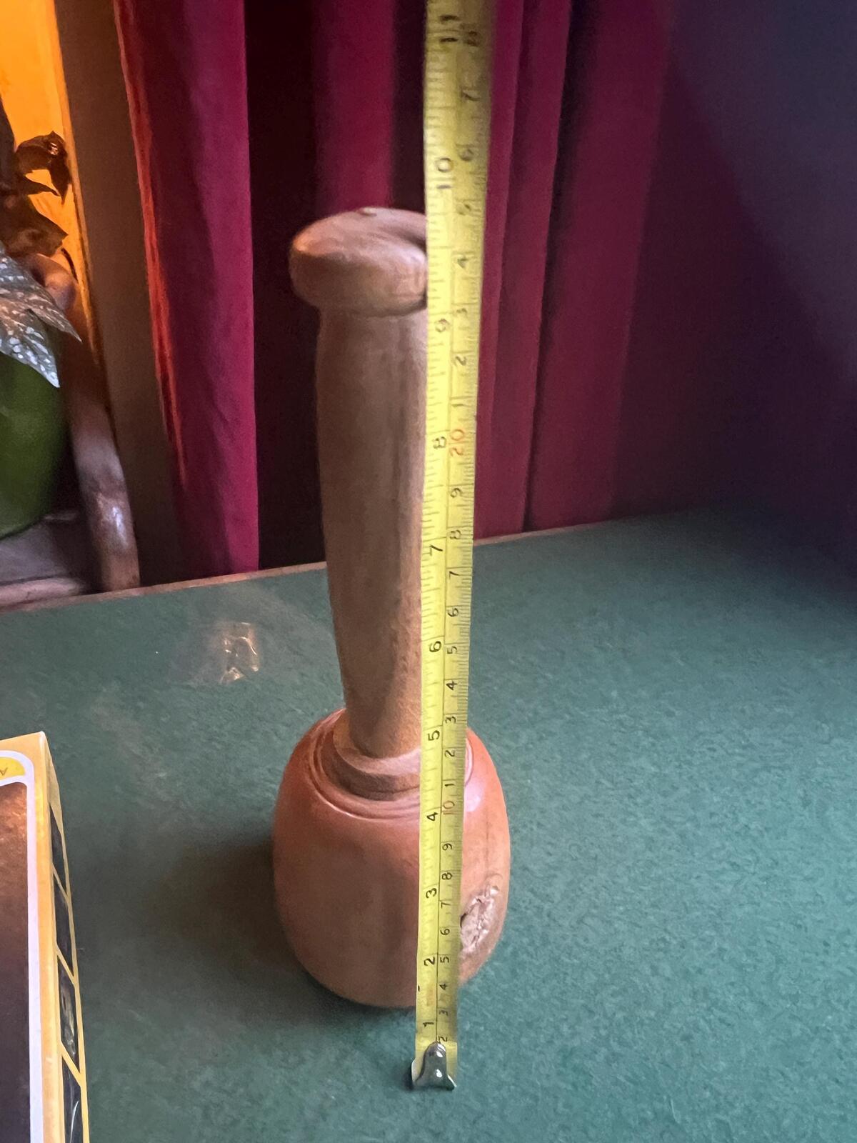 Antique vintage wooden woodworkers mallet. Sculptors carving tool.