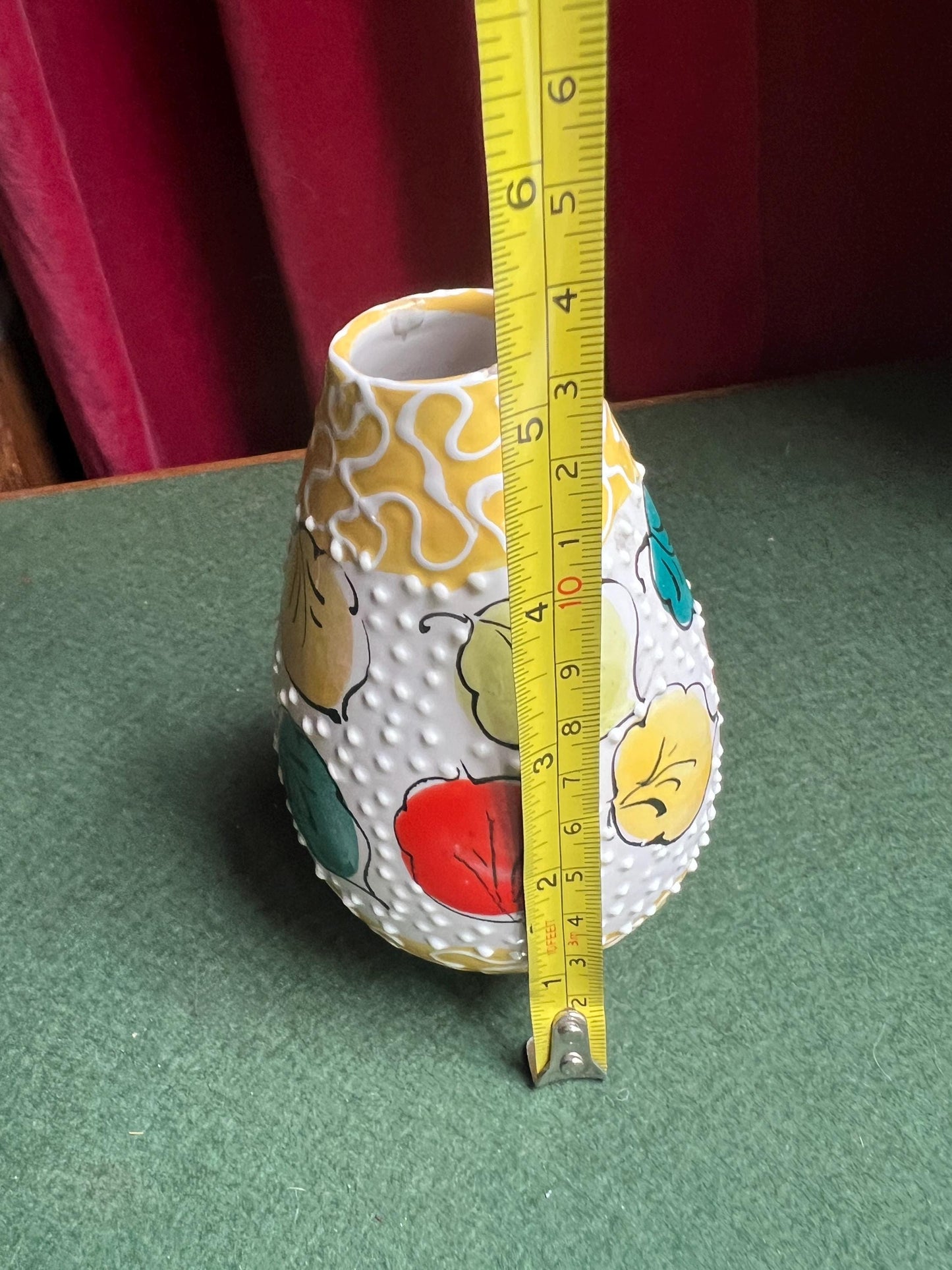 Mid-Century Italian pottery bud vase Alla Moda Relief Fratelli Fanciullacci Vase