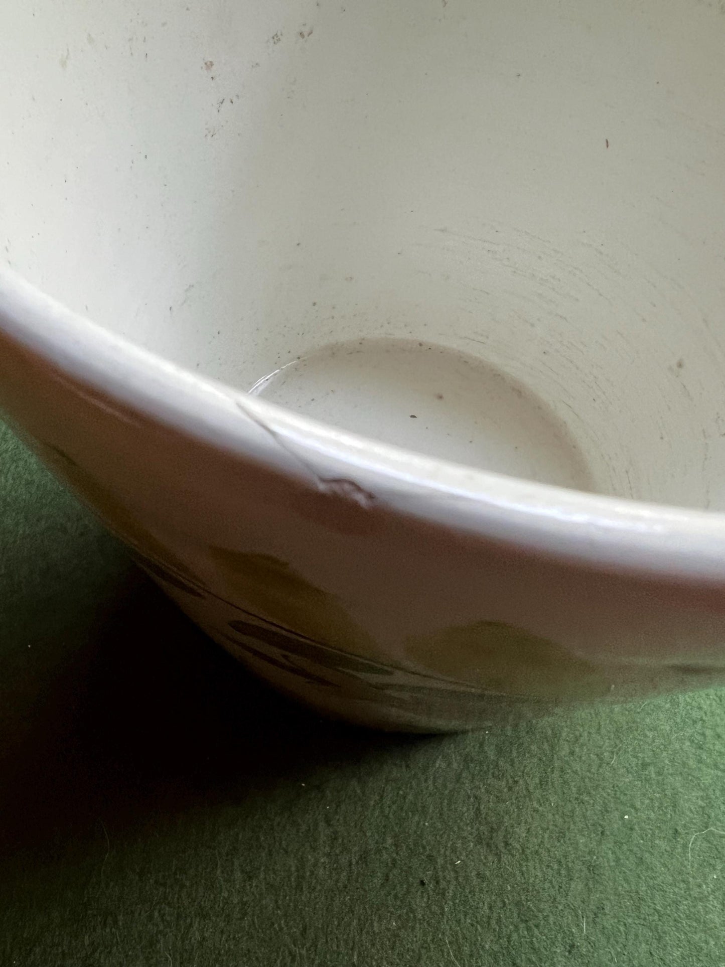 Ceramic planter hand painted flower design Martan Portugal.
