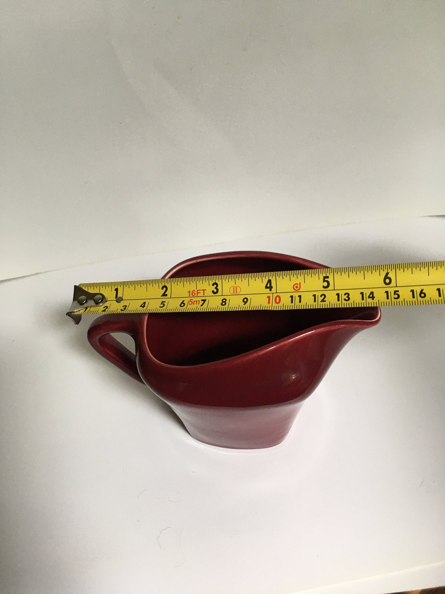 Rare Vintage red milk jug creamer Deep red glazed gravy custard serving jug. Stamped South Seas JG Meakin.