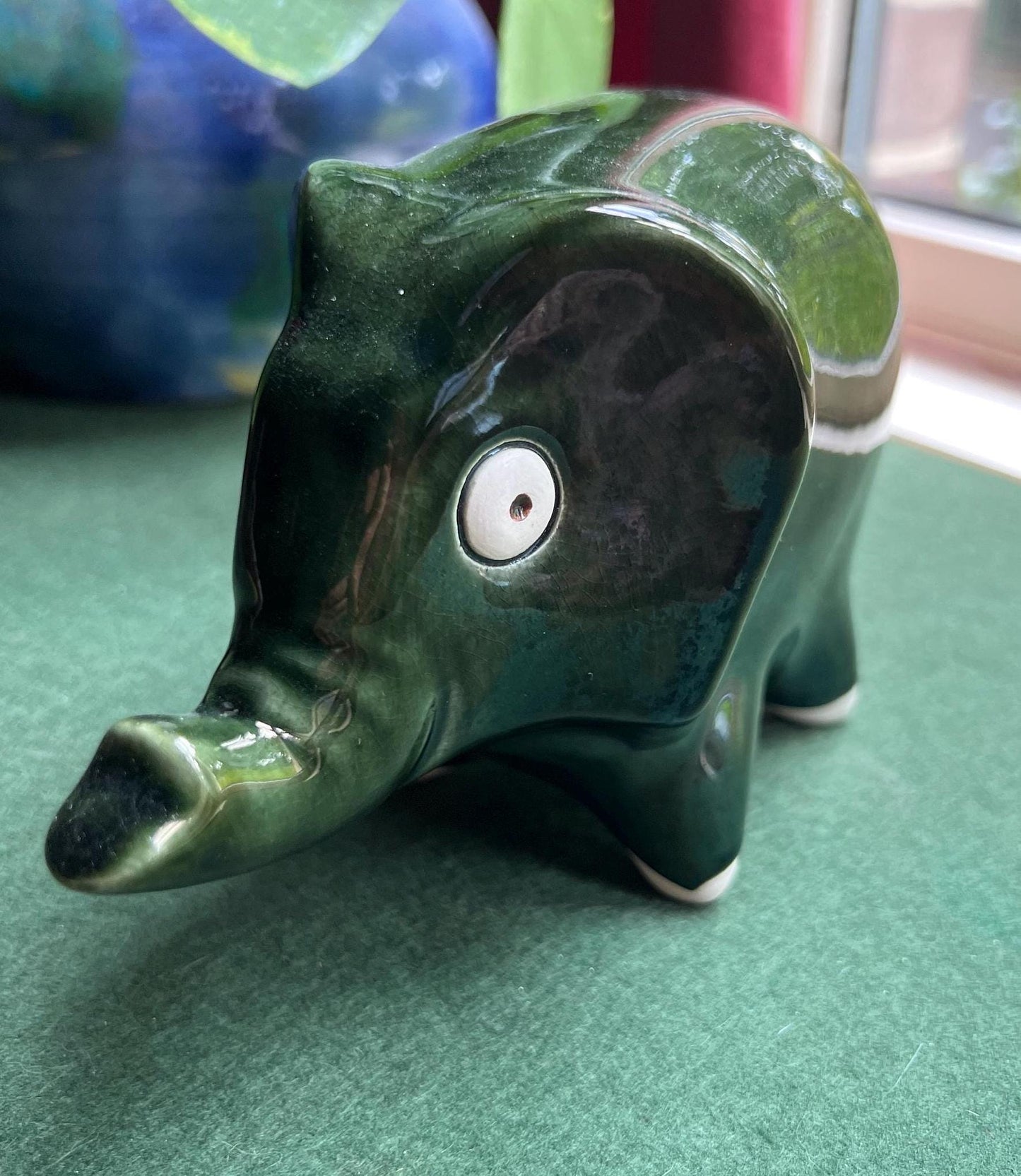 Wellow Pottery ceramic stylised elephant figurine.