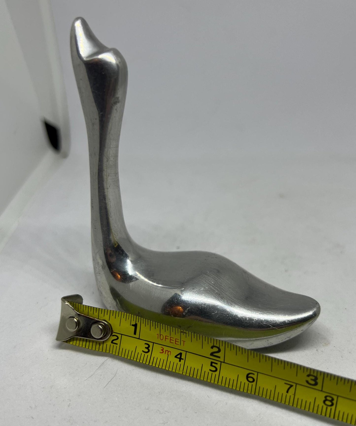 Silver plated Swan ring holder. Signed to base Indistinct Canada 981.