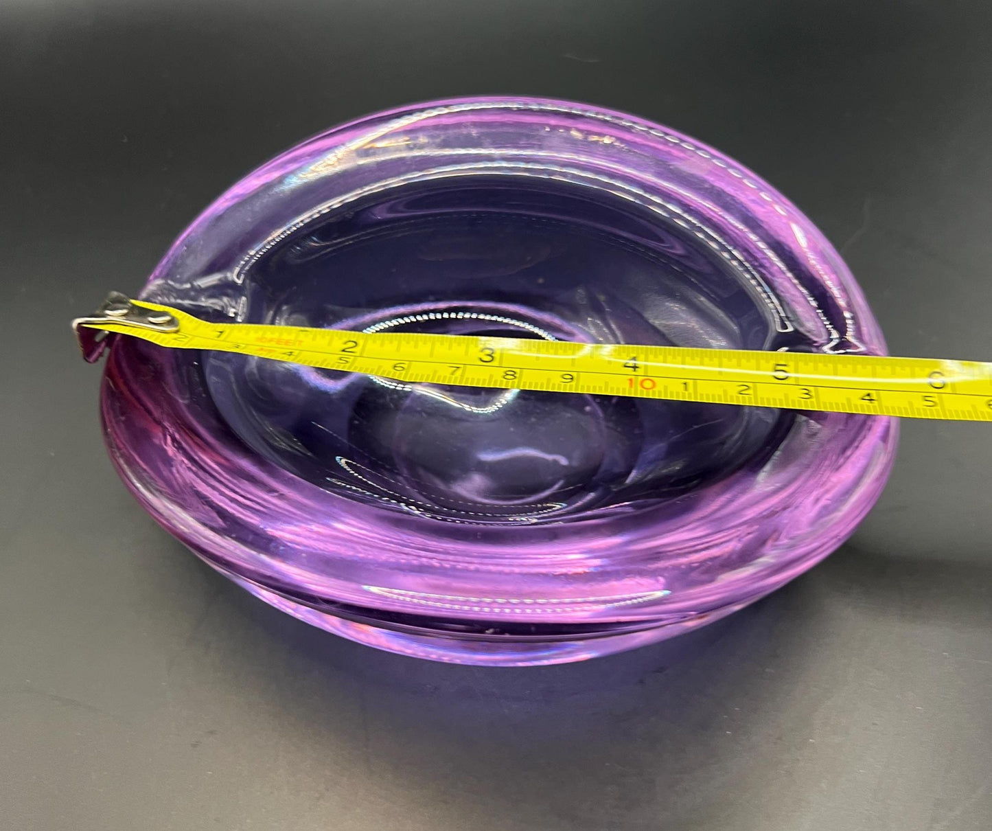 Vintage neodymium alexandrite glass ashtray.