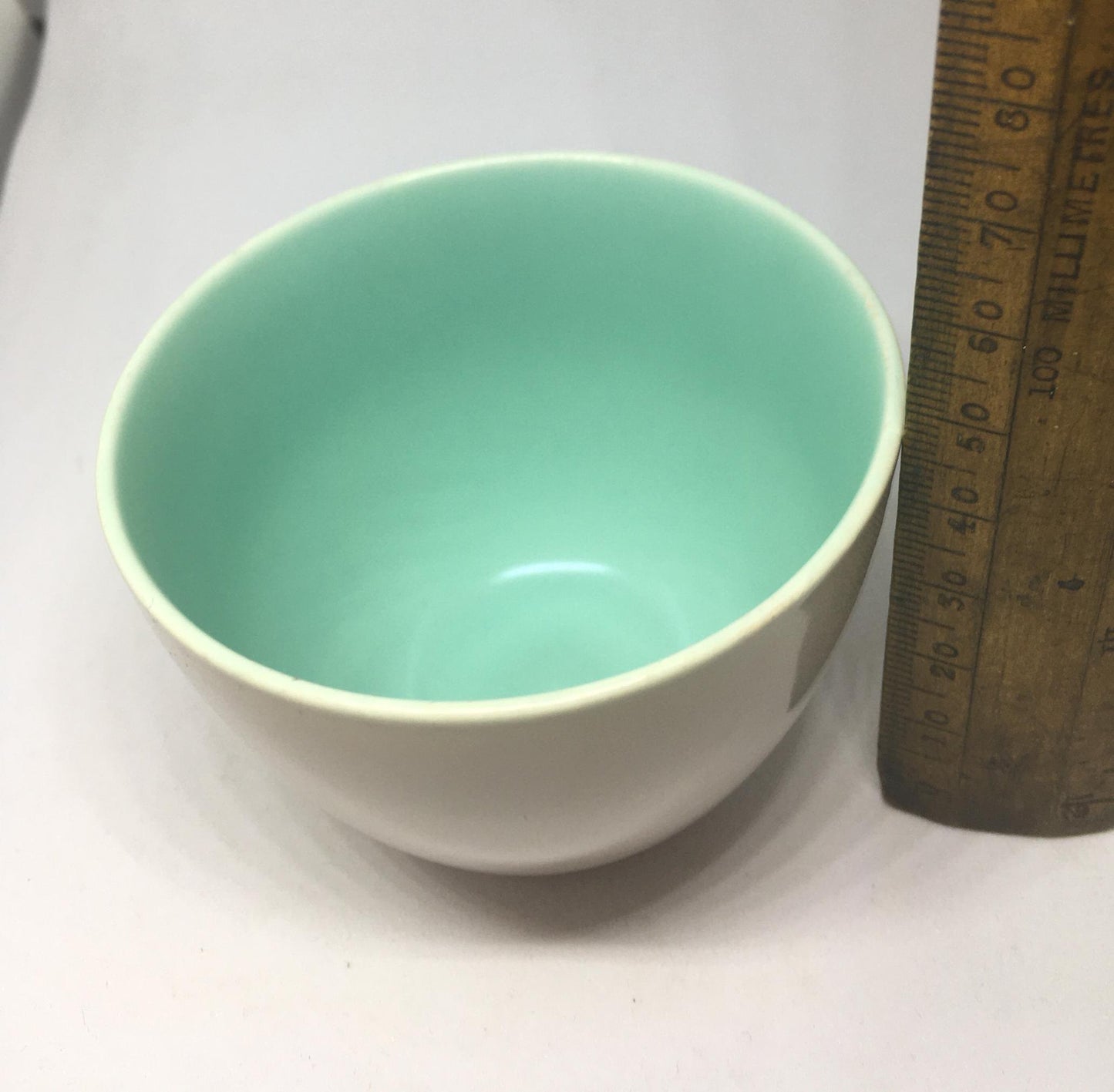 Poole Pottery Twintone sugar bowl. Duck egg blue and grey glaze.