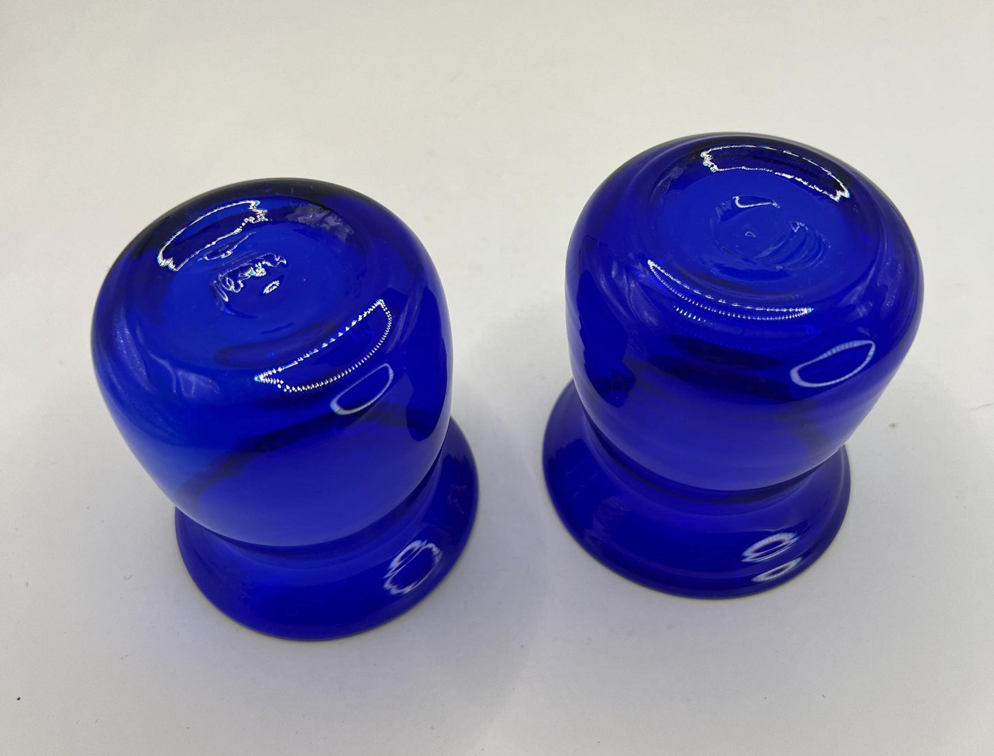 Hand blown cobalt blue studio glass bud posy vases.Scandinavian glass
