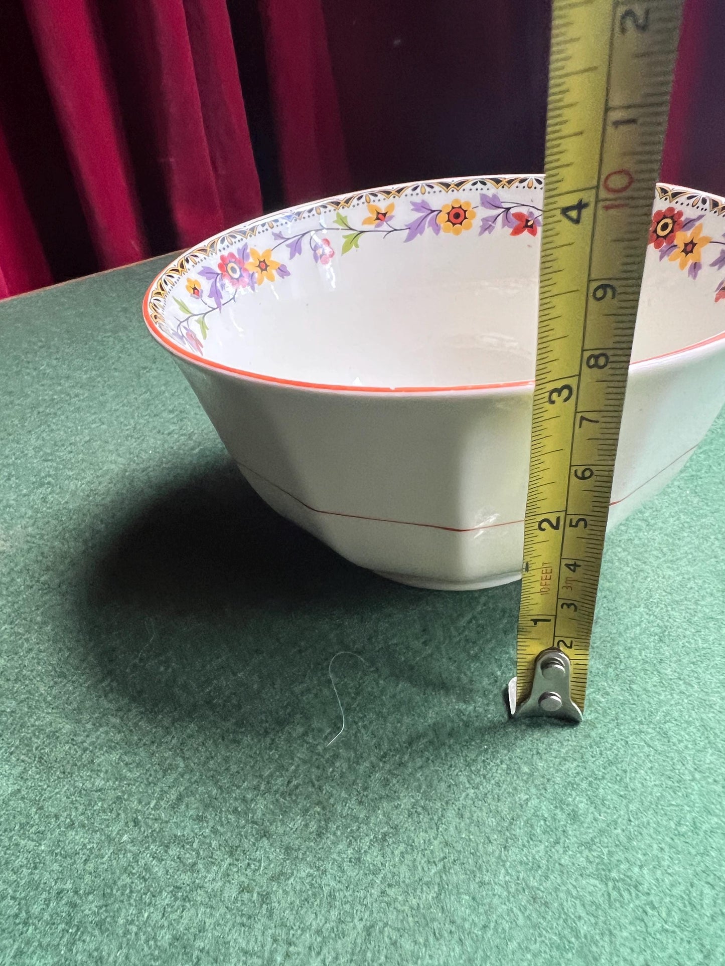 Vintage ceramic serving bowl. Floral pattern. Stamped Myott son and co England.