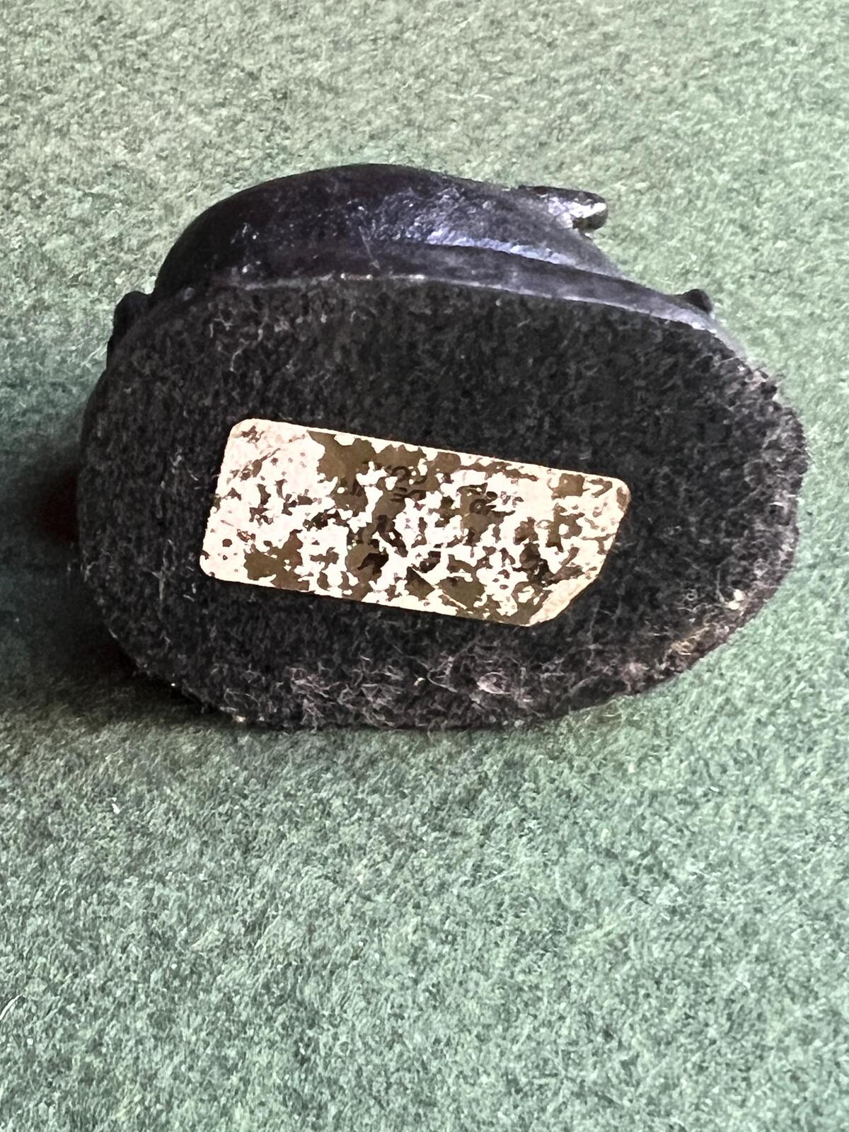 Vintage coal pig figurine. Coal Piglet ornament.