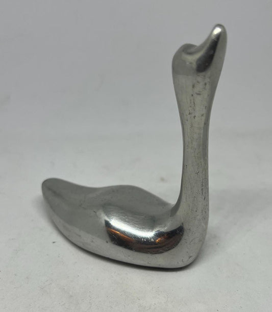 Silver plated Swan ring holder. Signed to base Indistinct Canada 981.