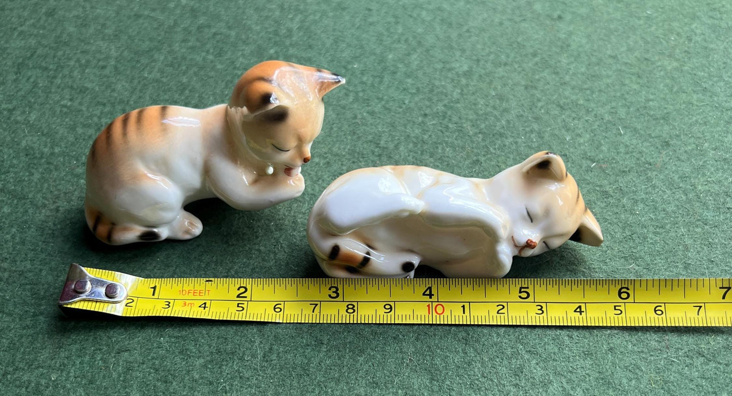 Pair of tabby cat ornaments.