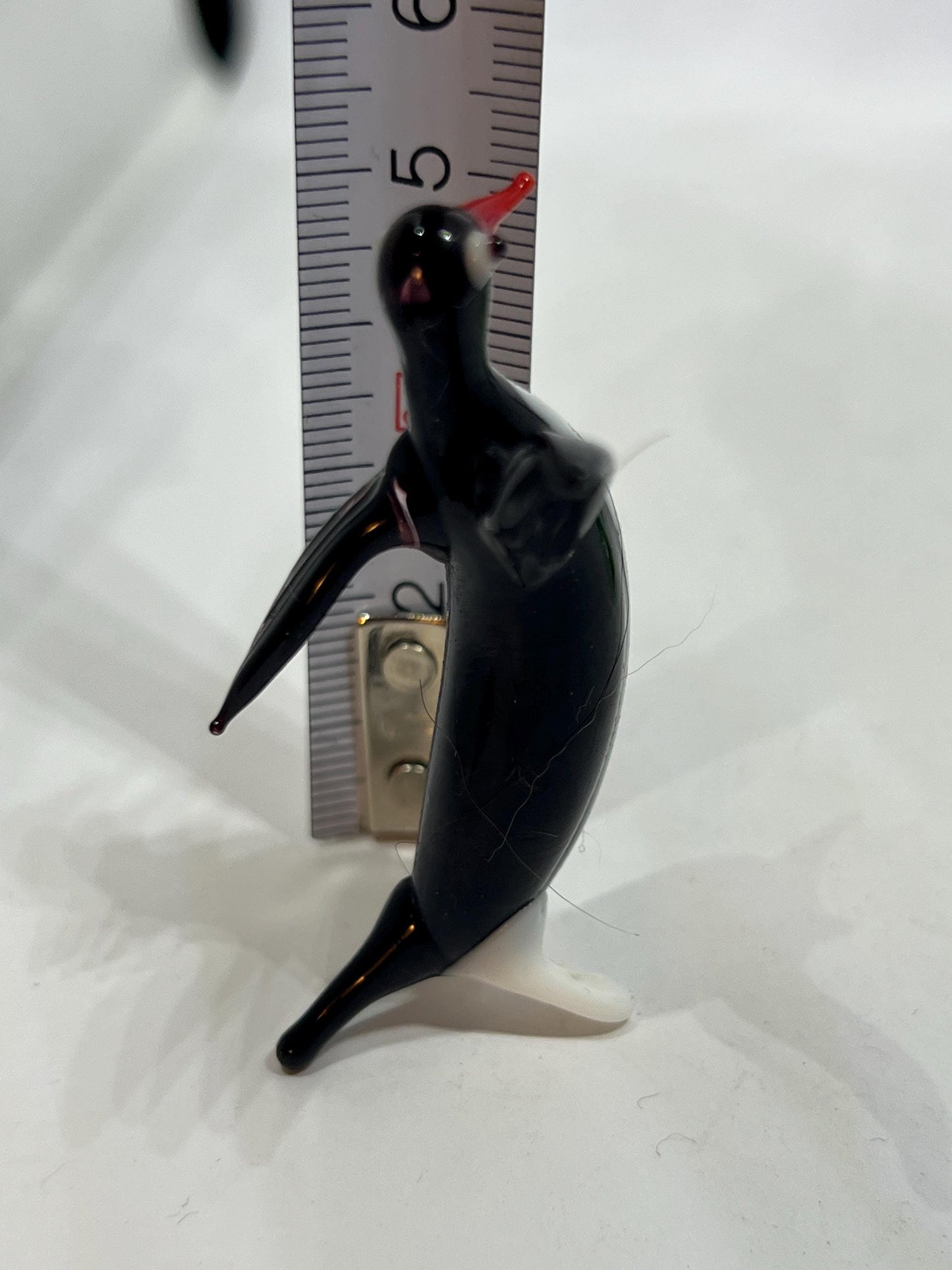Vintage end of day glass animals. Penguin Swan standing dog sitting dog. Murano style miniature glass animals.