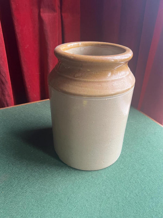 Vintage Salt glaze stoneware kitchen storage utensil pot. Retro Farmhouse kitchen decor. Cottage kitchen food storage.