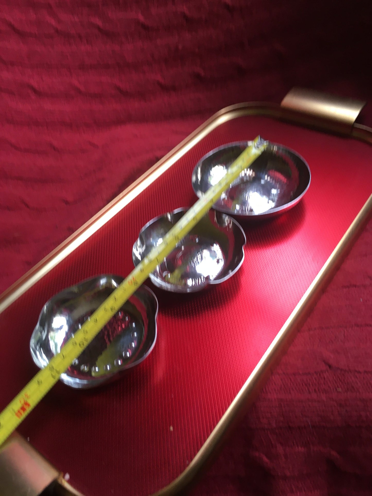 Staybrite trinket pin dish. Arts and Crafts movement key dish. Silver tone console. Stamped KSIA Hand beaten 1x Keswick 2x Borrowdale.