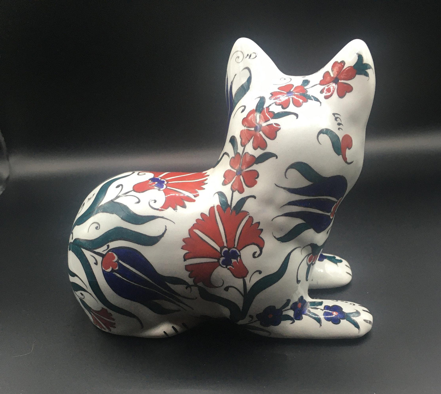 Decorative ceramic cat ornaments. Signed Hand Made Türkiye.
