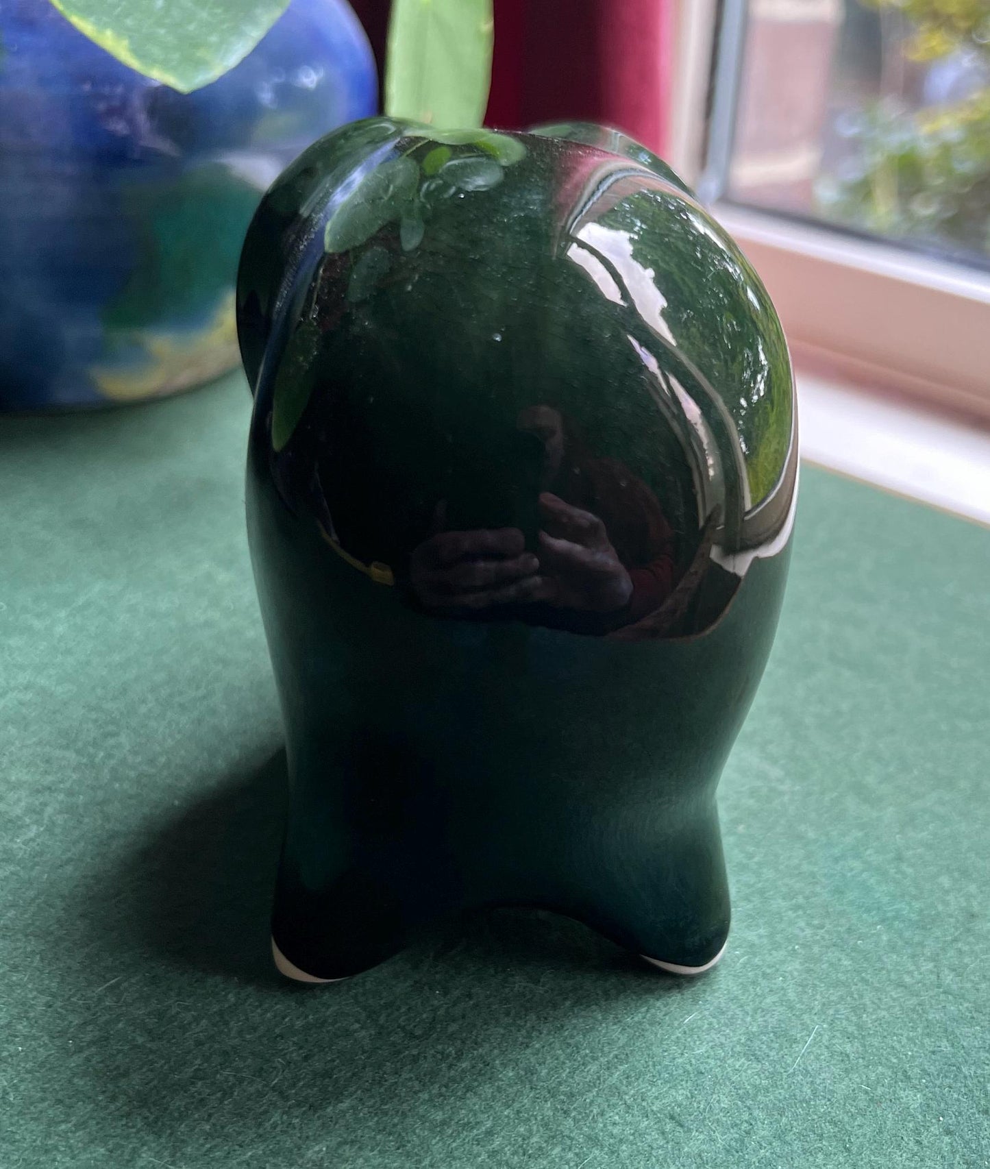 Wellow Pottery ceramic stylised elephant figurine.