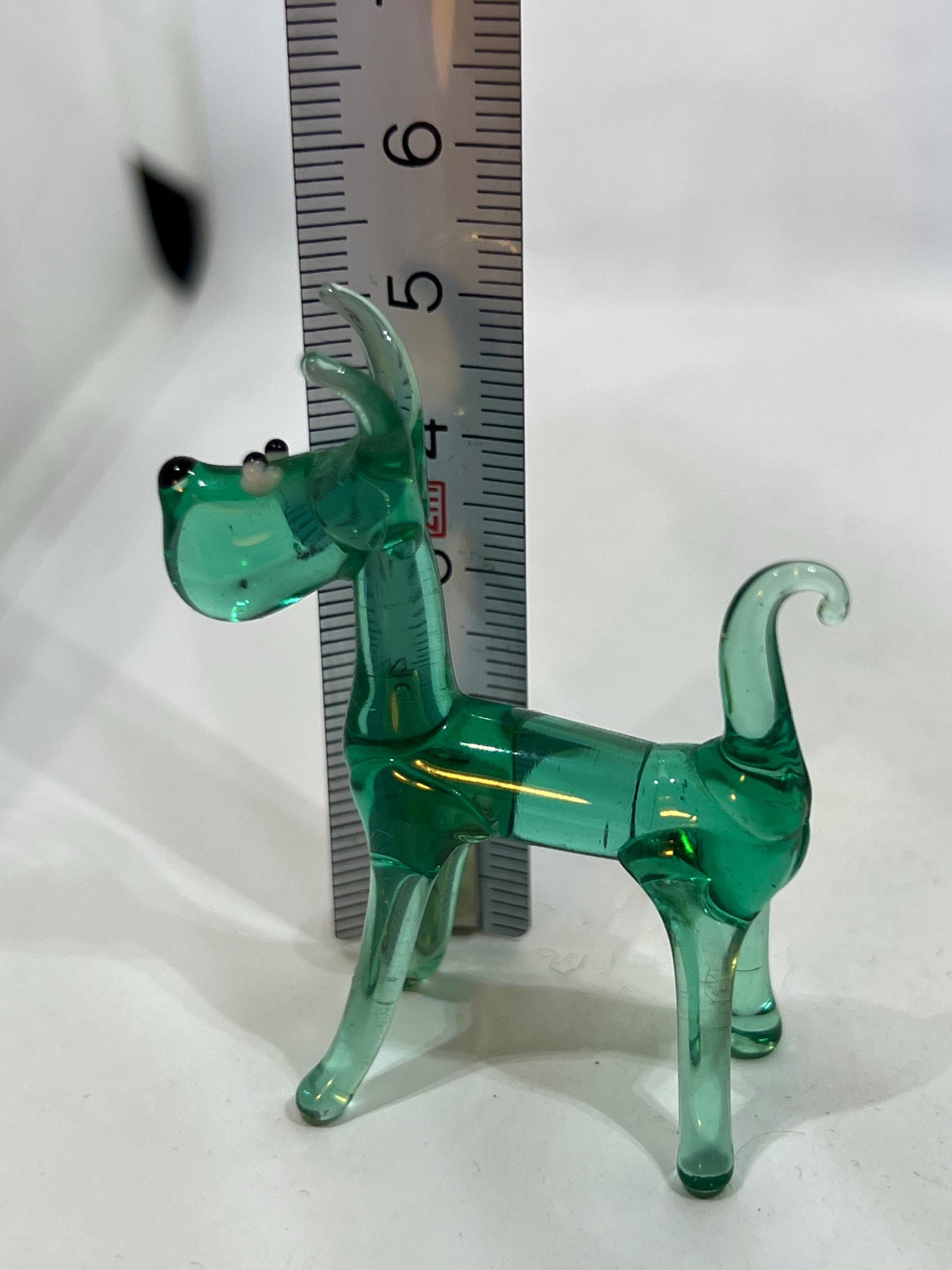Vintage end of day glass animals. Penguin Swan standing dog sitting dog. Murano style miniature glass animals.