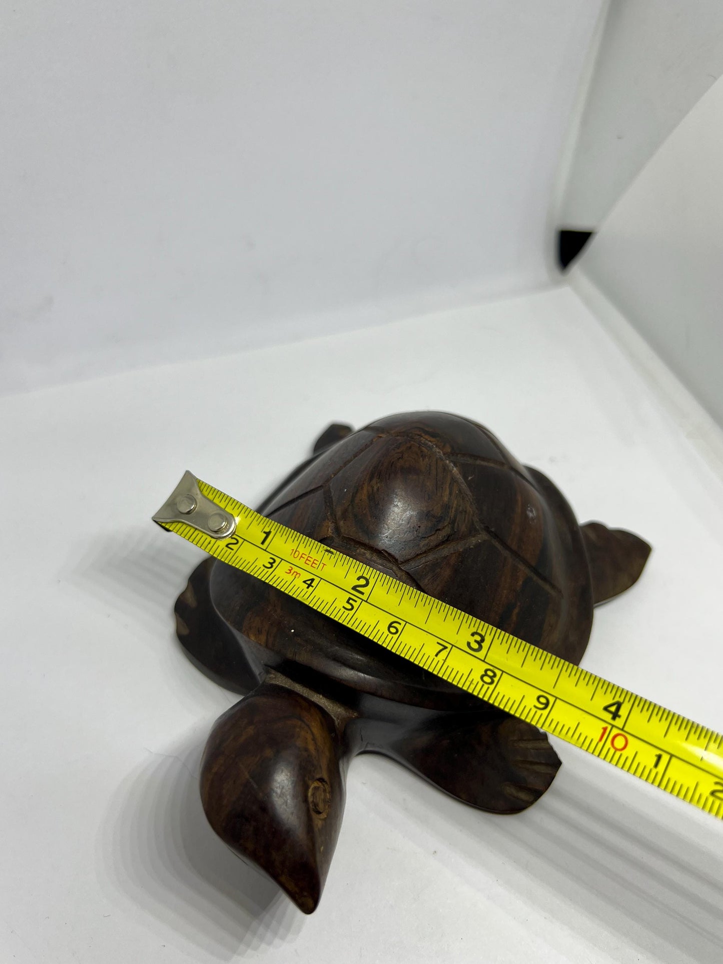 Vintage sea turtle sculpture Ironwood hand carved turtle. Quirky smiling turtle figurine. Animal lover gift. Gift for turtle lover.