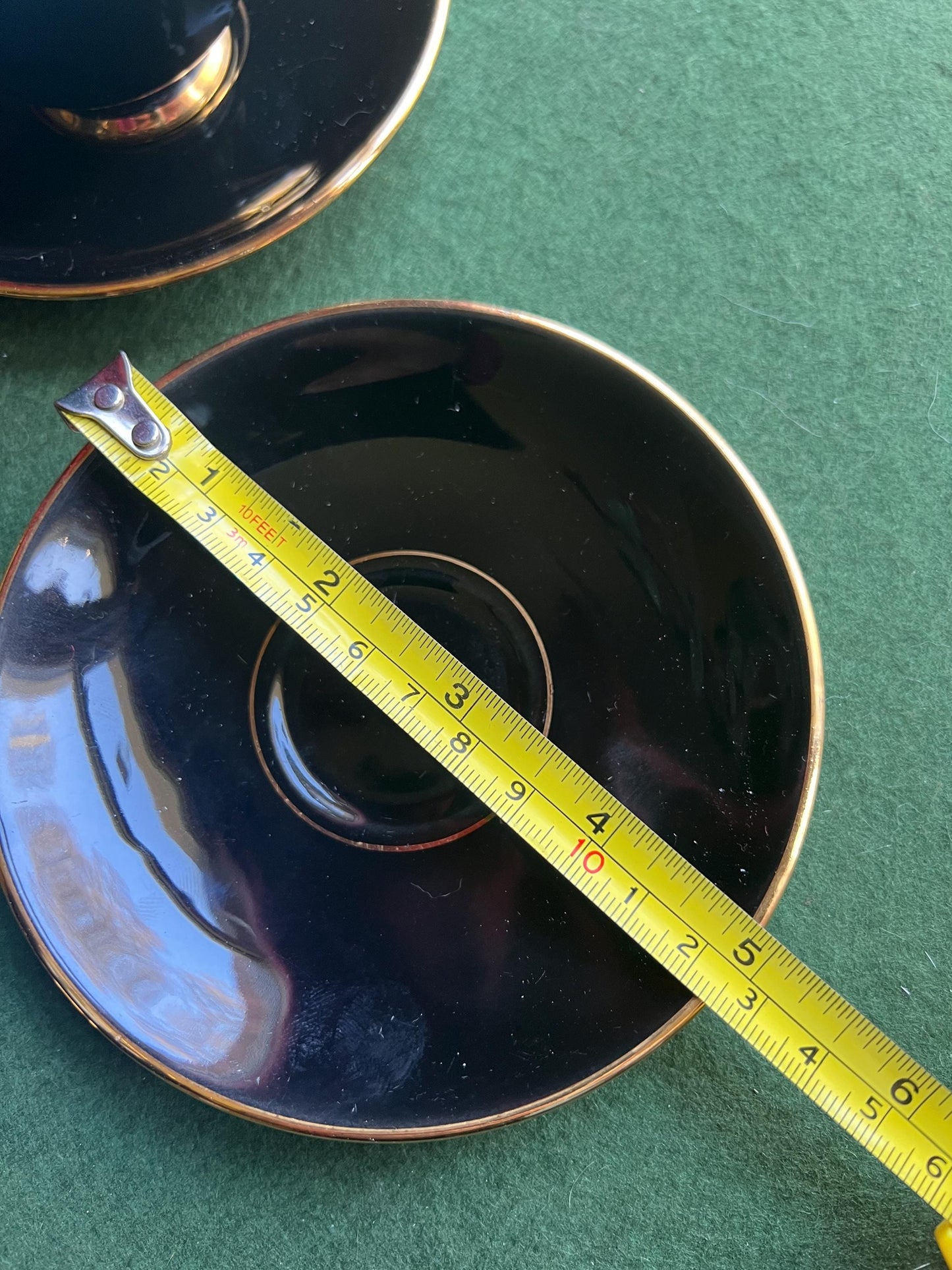 Vintage teacup and saucer set. Stamped Stavangerflint  Norway Harlequin Palette 1950s