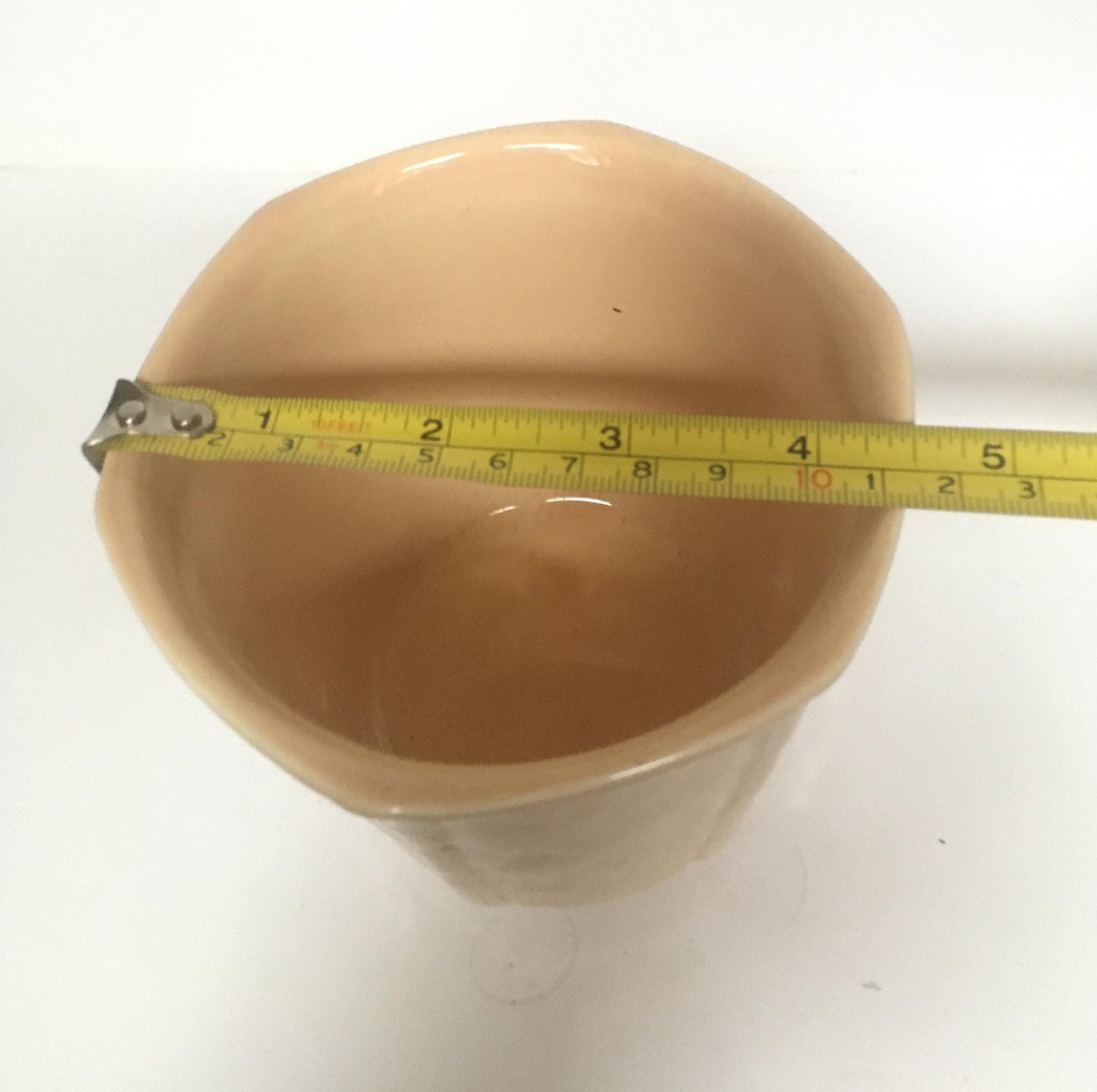Vintage Peach Bamboo pattern planter. Churchill England.