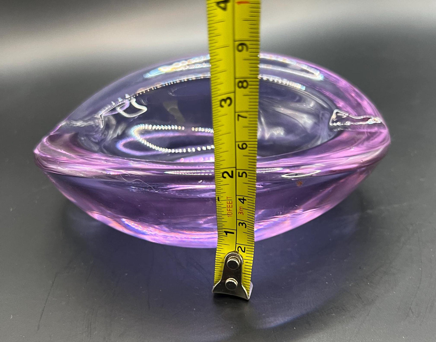 Vintage neodymium alexandrite glass ashtray.