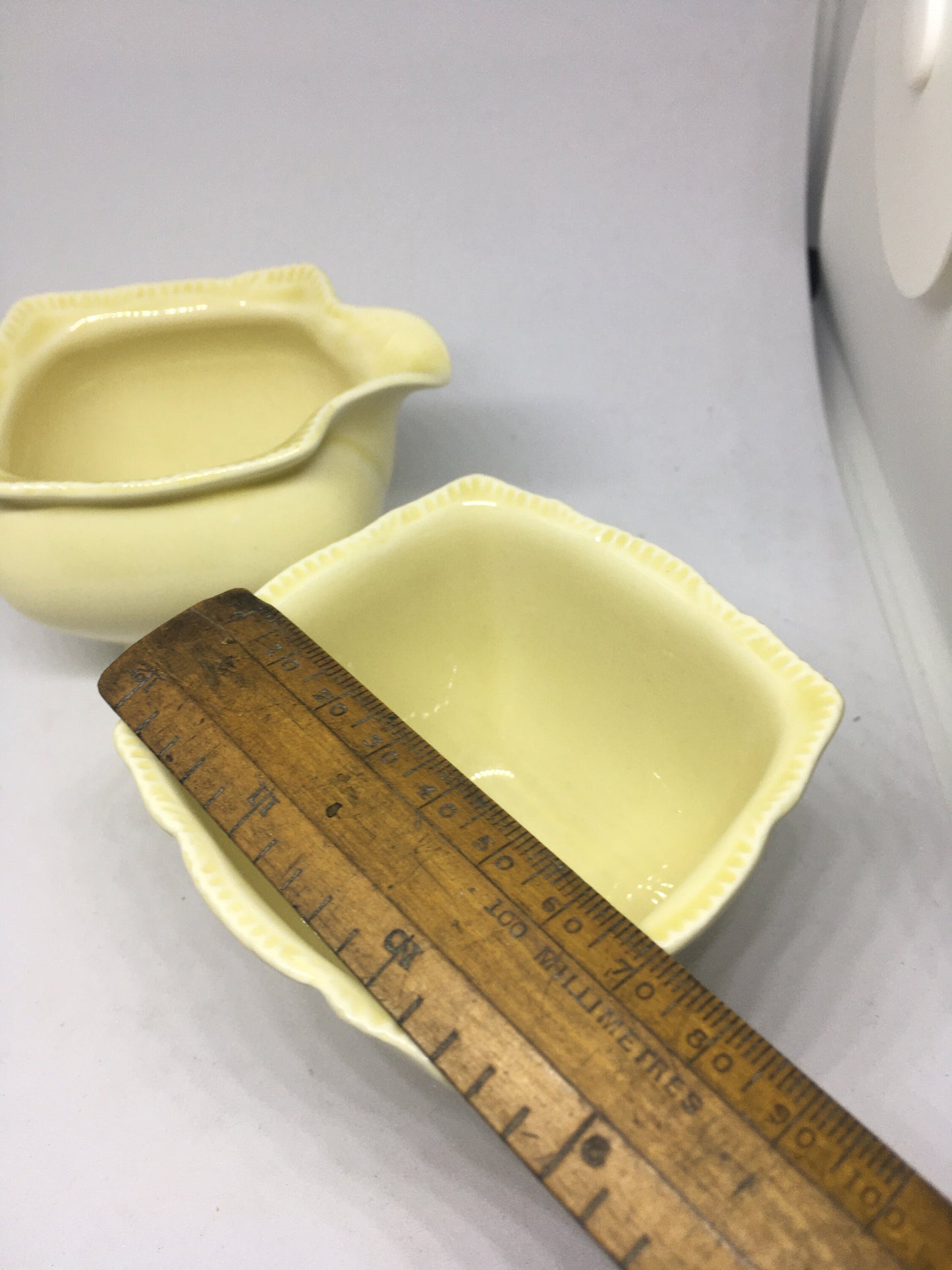 Sugar bowl and milk jug. Cream glazed Royal Winton Grimwades. Made in England.
