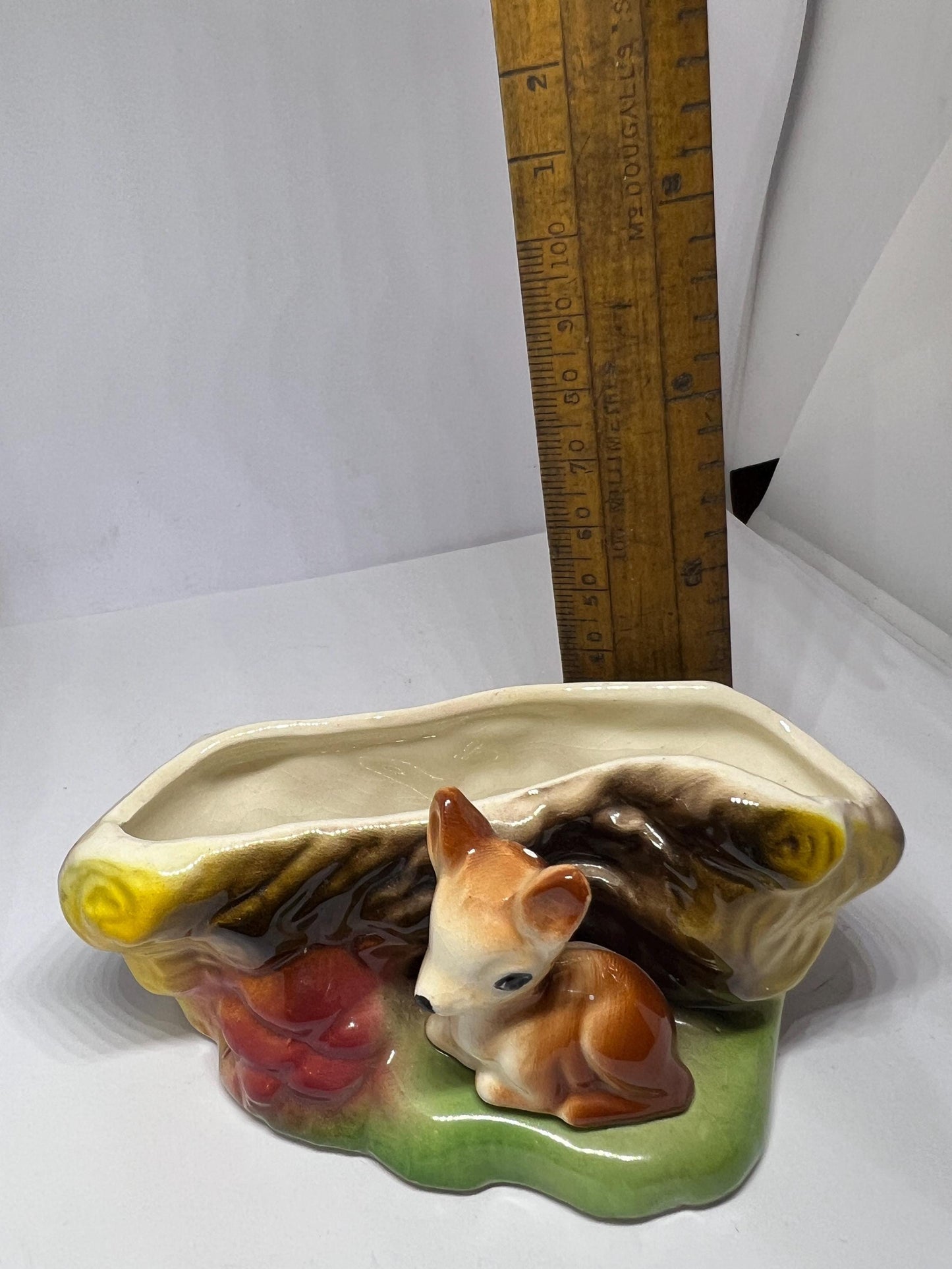 Vintage  Posy Vase  Fauna Deer Fawn Figure. Stamped Eastgate.