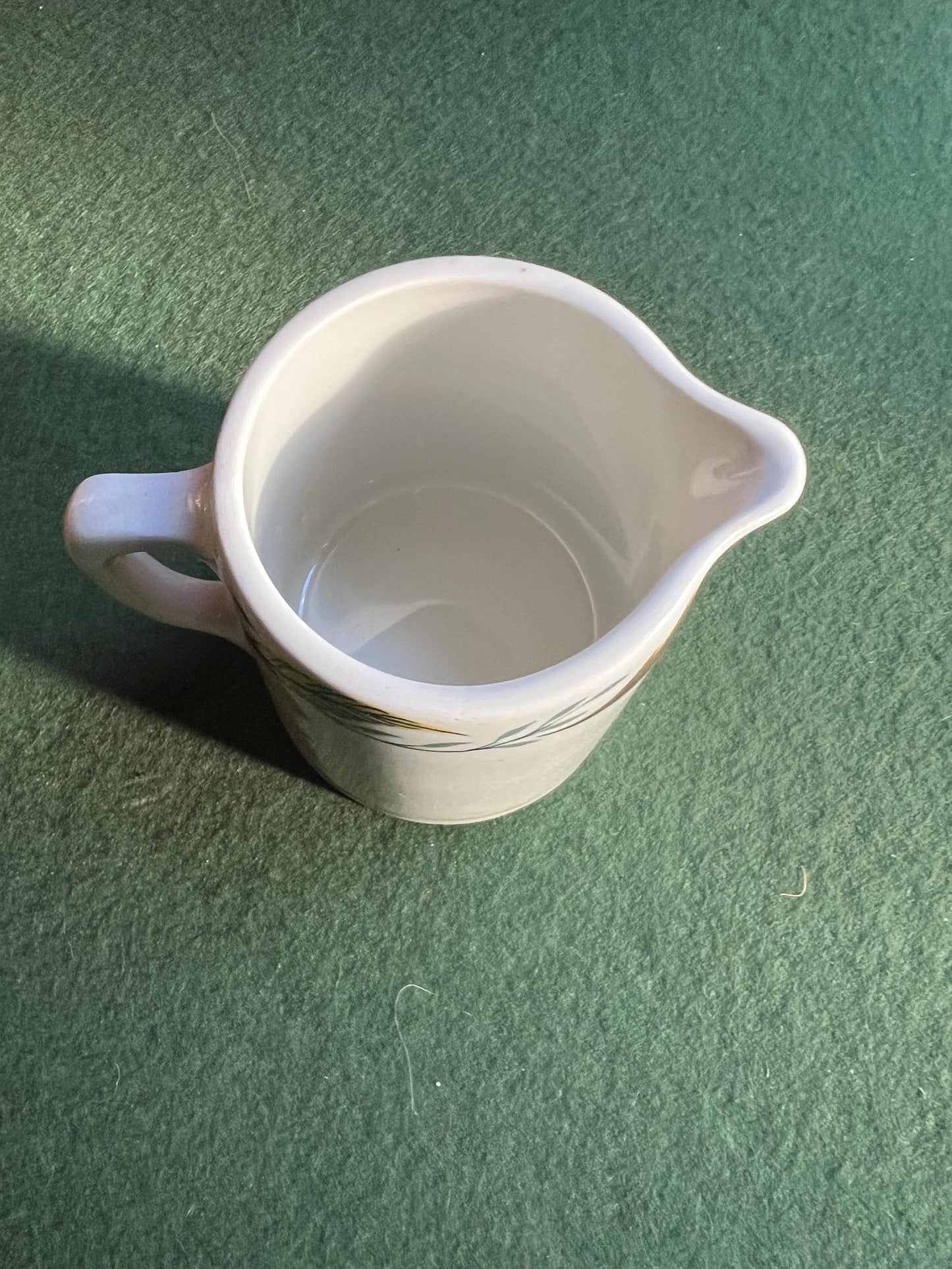 Vintage milk jug. Leaf design Stamped Dudson Brothers Vitrified Hotel ware.