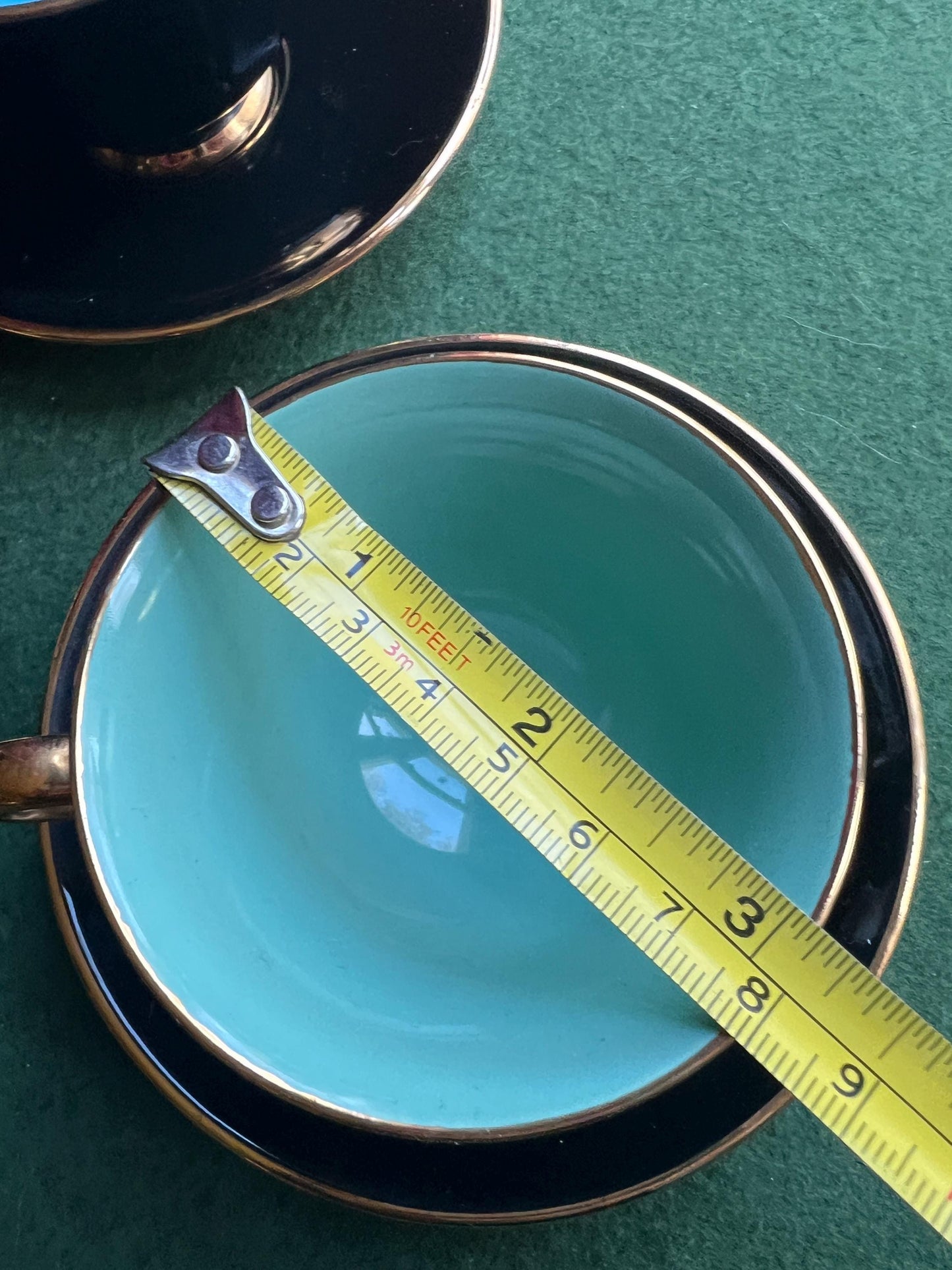 Vintage teacup and saucer set. Stamped Stavangerflint  Norway Harlequin Palette 1950s