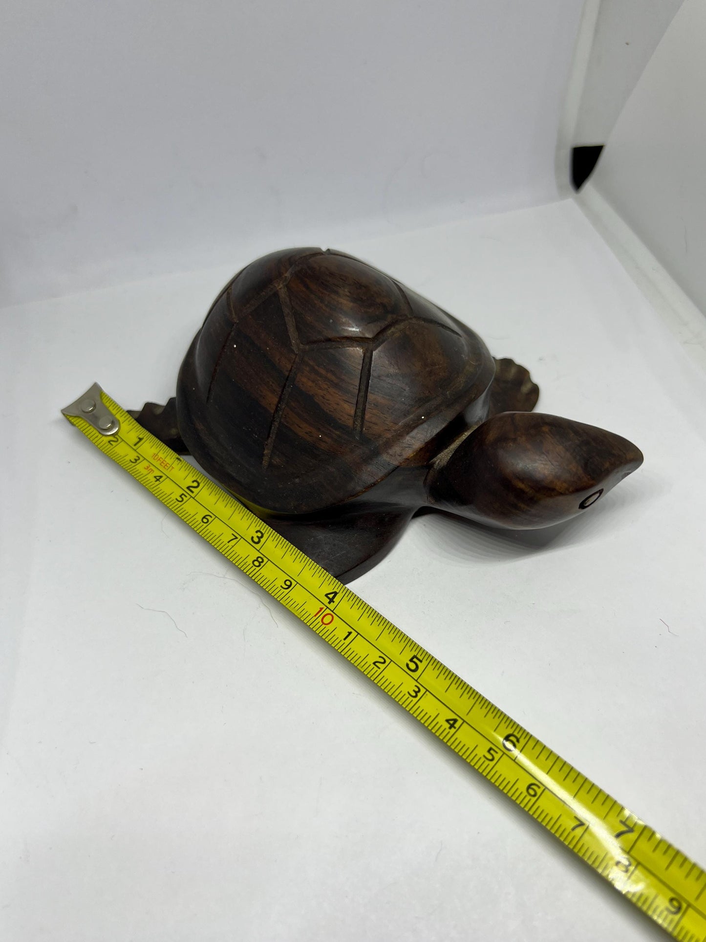 Vintage sea turtle sculpture Ironwood hand carved turtle. Quirky smiling turtle figurine. Animal lover gift. Gift for turtle lover.