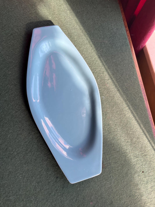 Poole Pottery Twintone Sky Blue  Narrow oval serving plate.