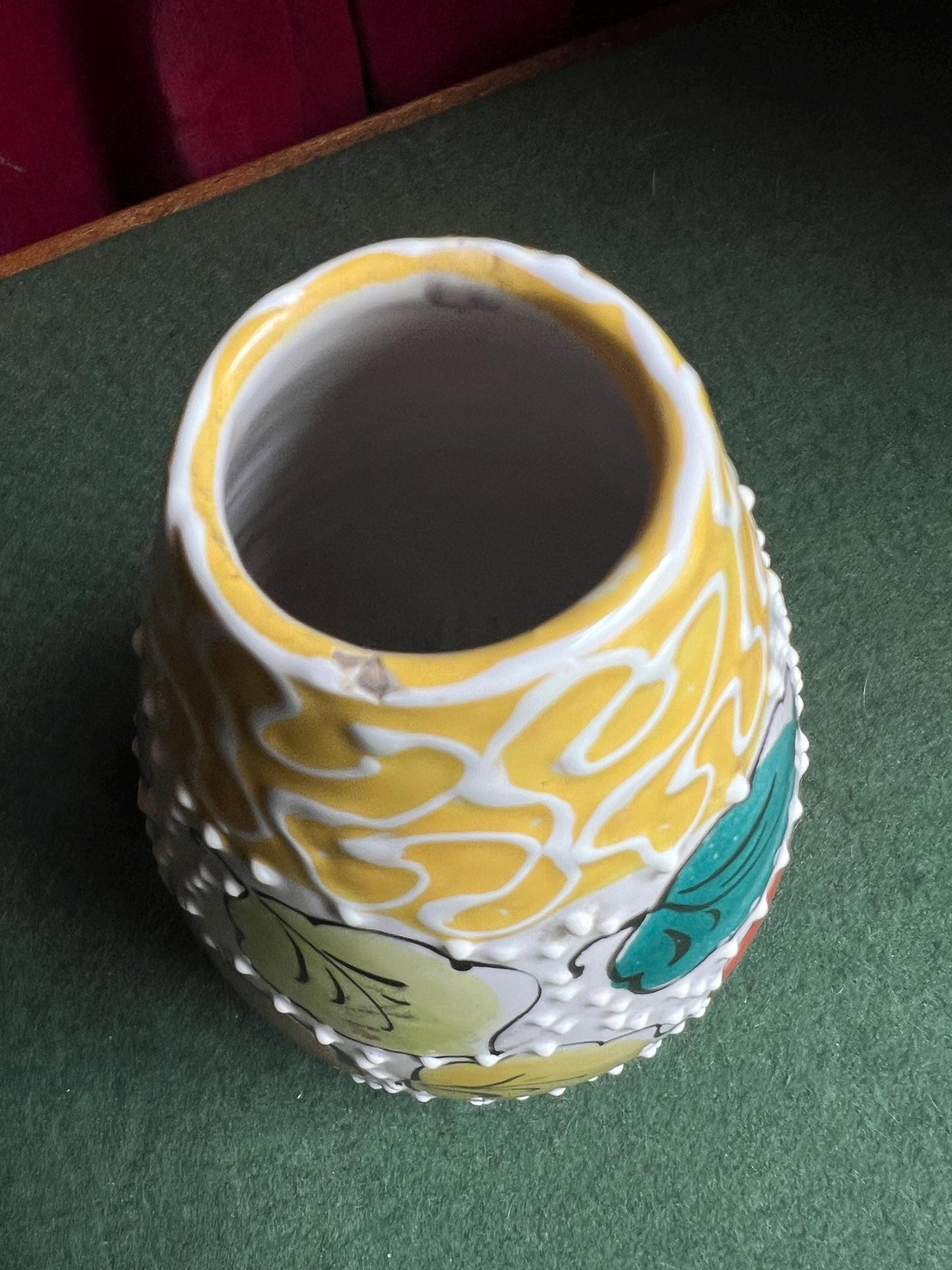 Mid-Century Italian pottery bud vase Alla Moda Relief Fratelli Fanciullacci Vase