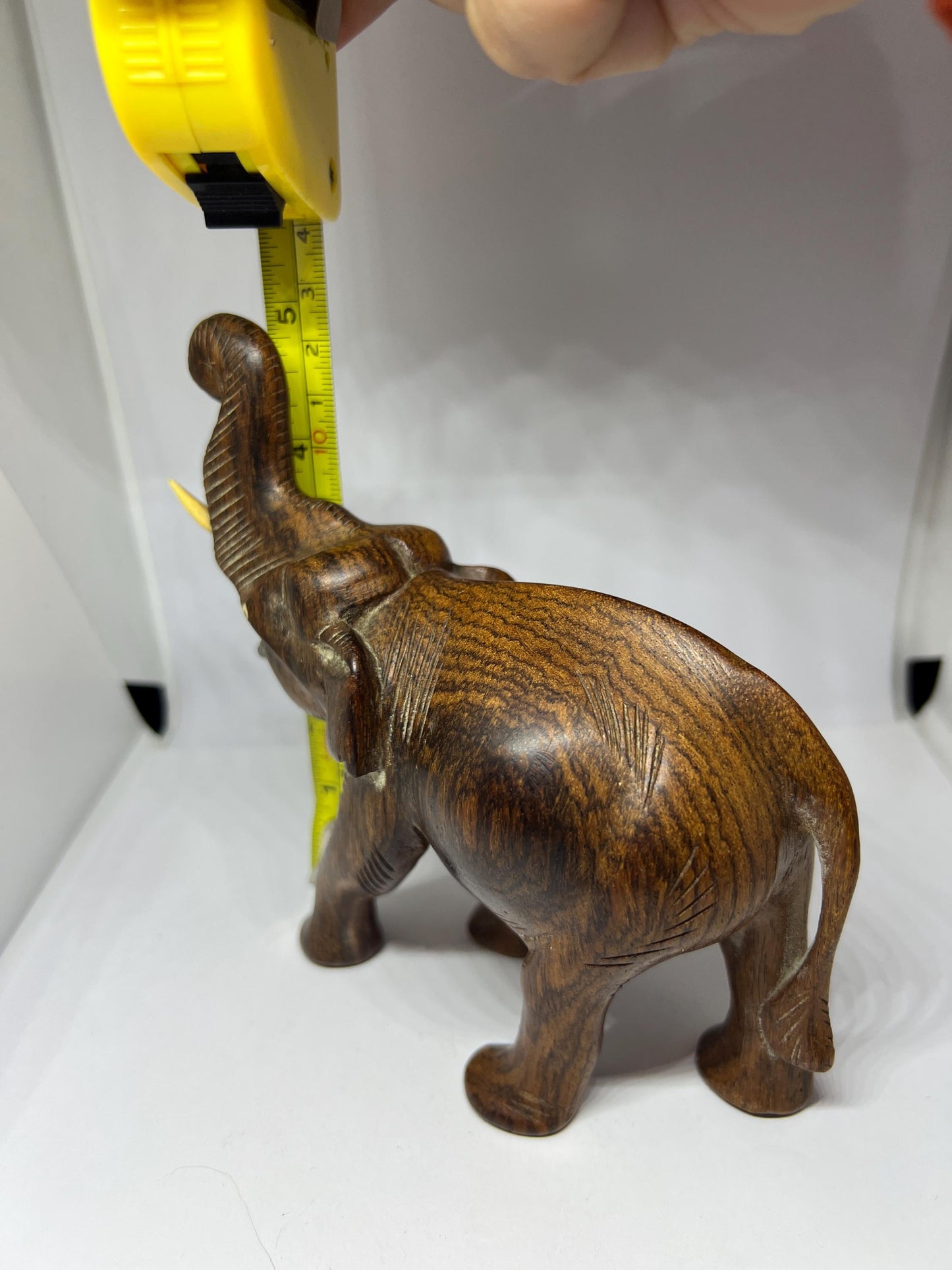Hand carved Ironwood elephant sculpture.