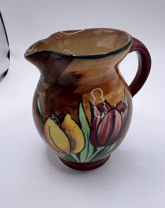 Vintage decorative jug. Stamped Hand painted Tulip Time H &K Tunstall. Made in England.