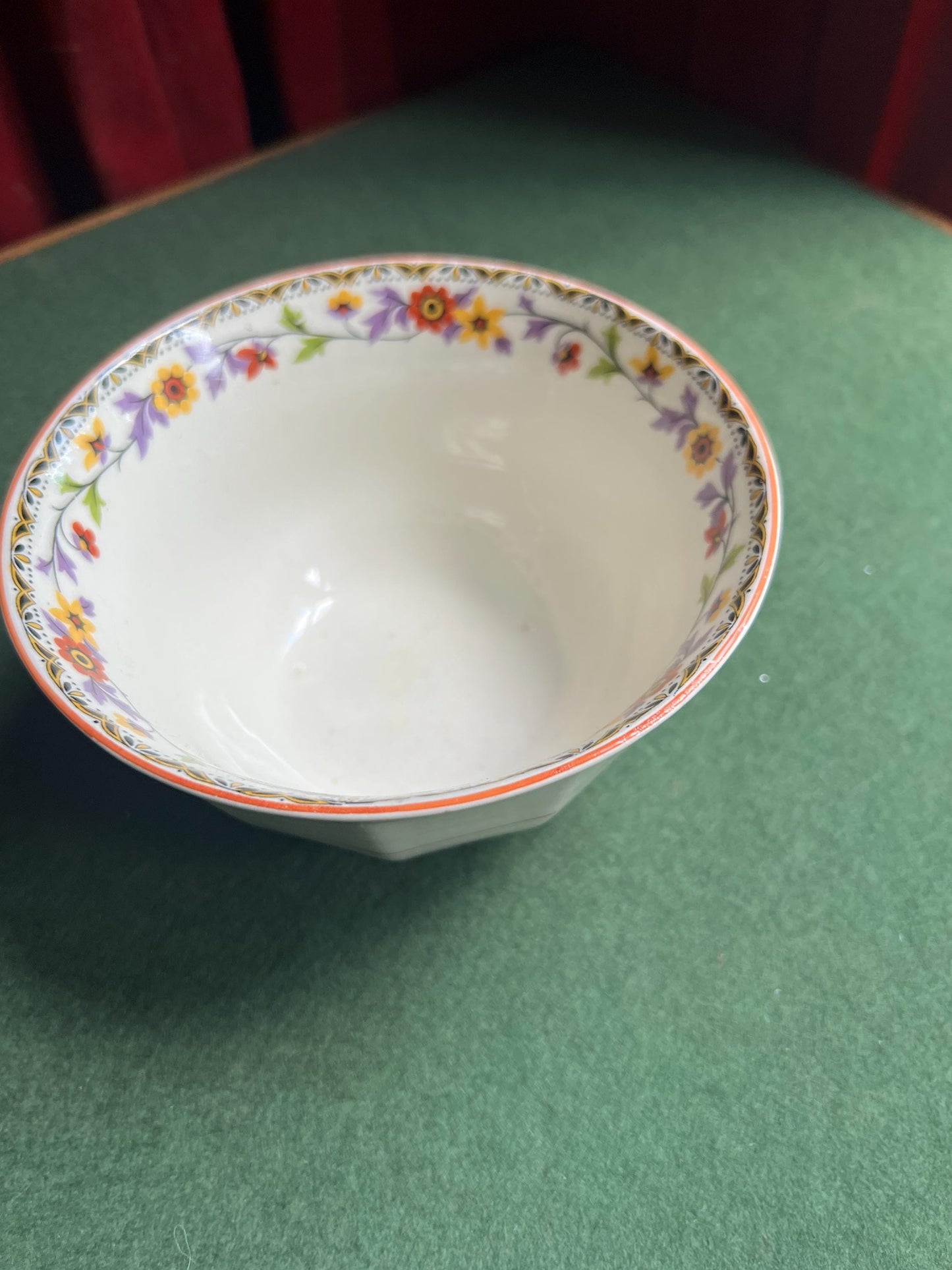 Vintage ceramic serving bowl. Floral pattern. Stamped Myott son and co England.