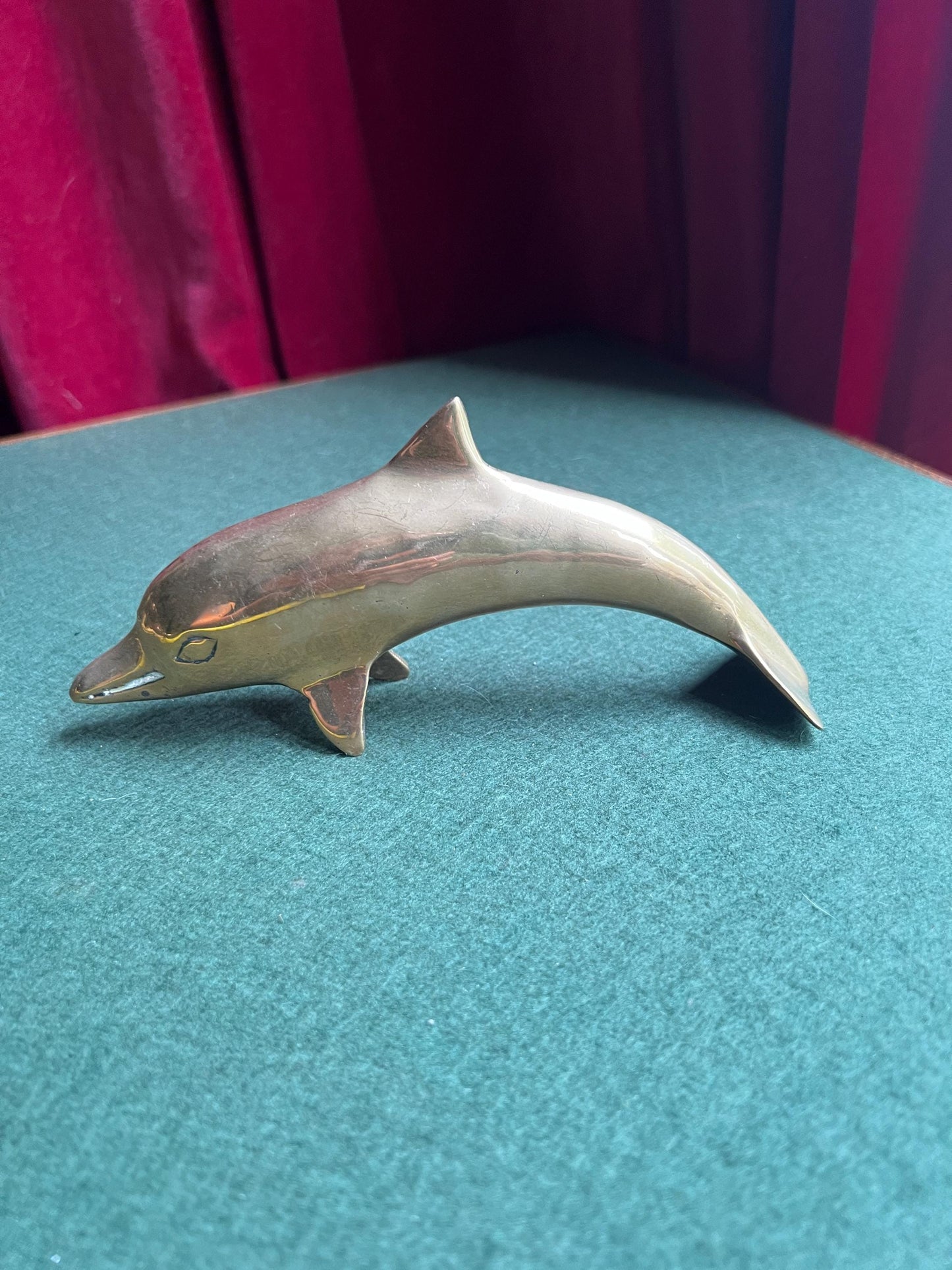 Vintage brass Dolphin figurine sculpture.