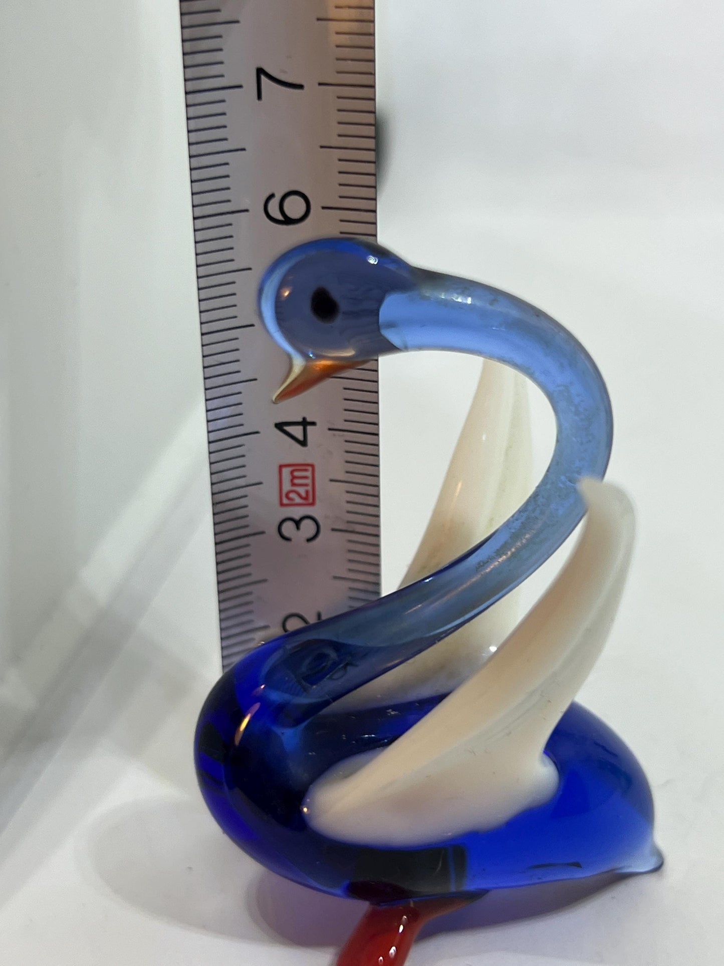Vintage end of day glass animals. Penguin Swan standing dog sitting dog. Murano style miniature glass animals.