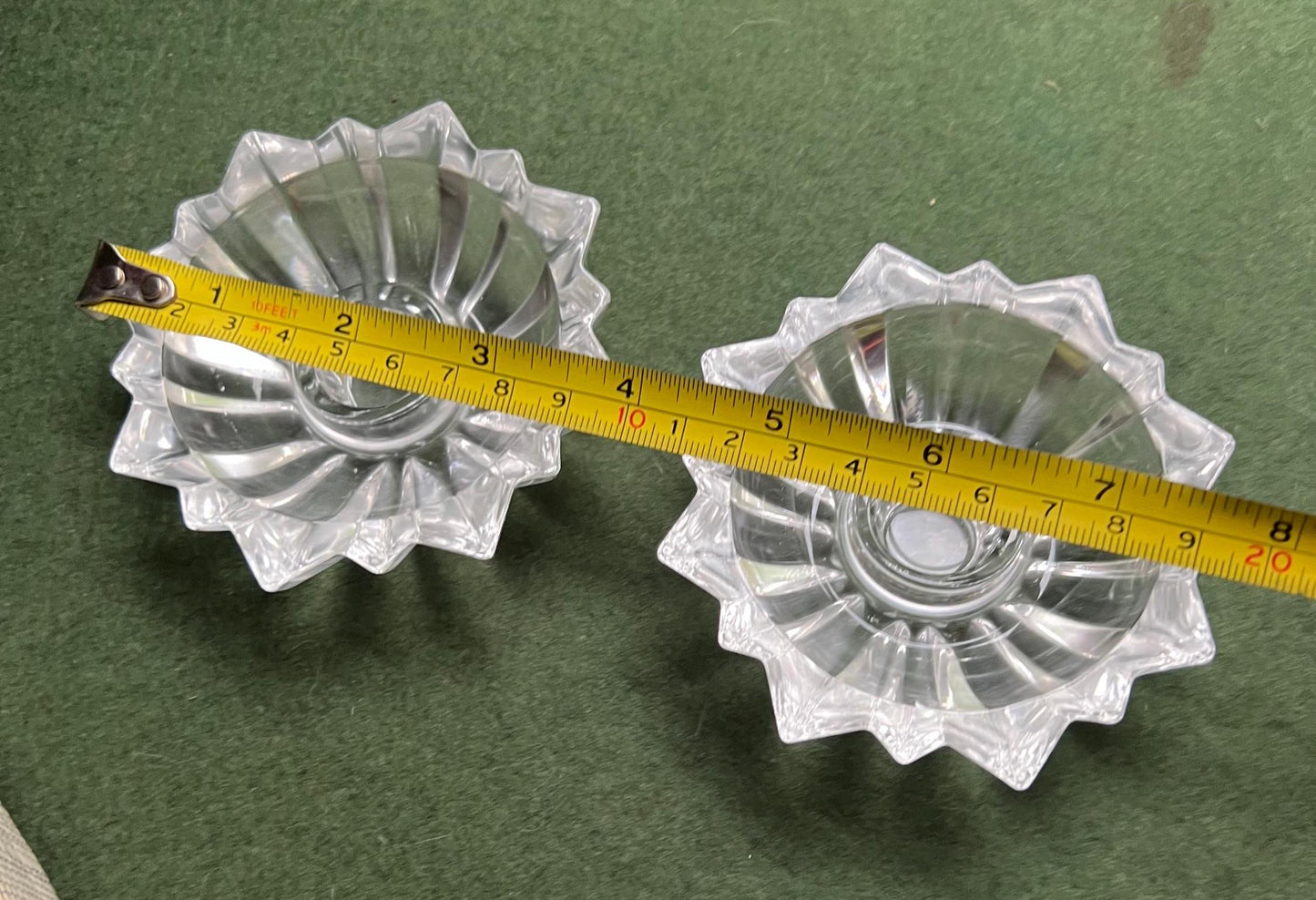 Vintage Crystal candle stick holders. Crystal d'Arques France starburst candle holders.
