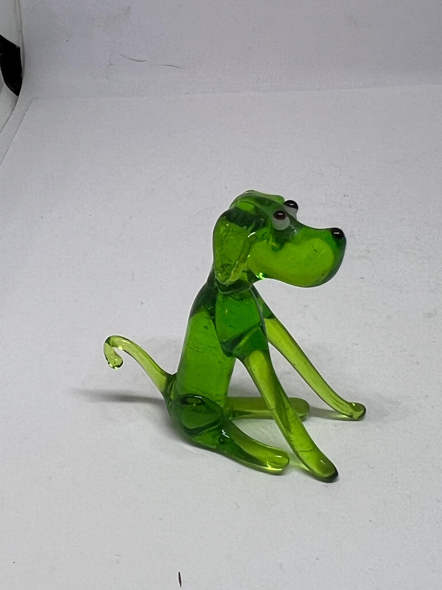 Vintage end of day glass animals. Penguin Swan standing dog sitting dog. Murano style miniature glass animals.