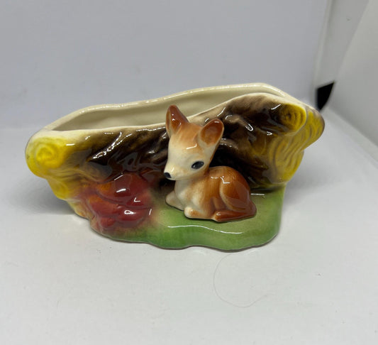Vintage  Posy Vase  Fauna Deer Fawn Figure. Stamped Eastgate.