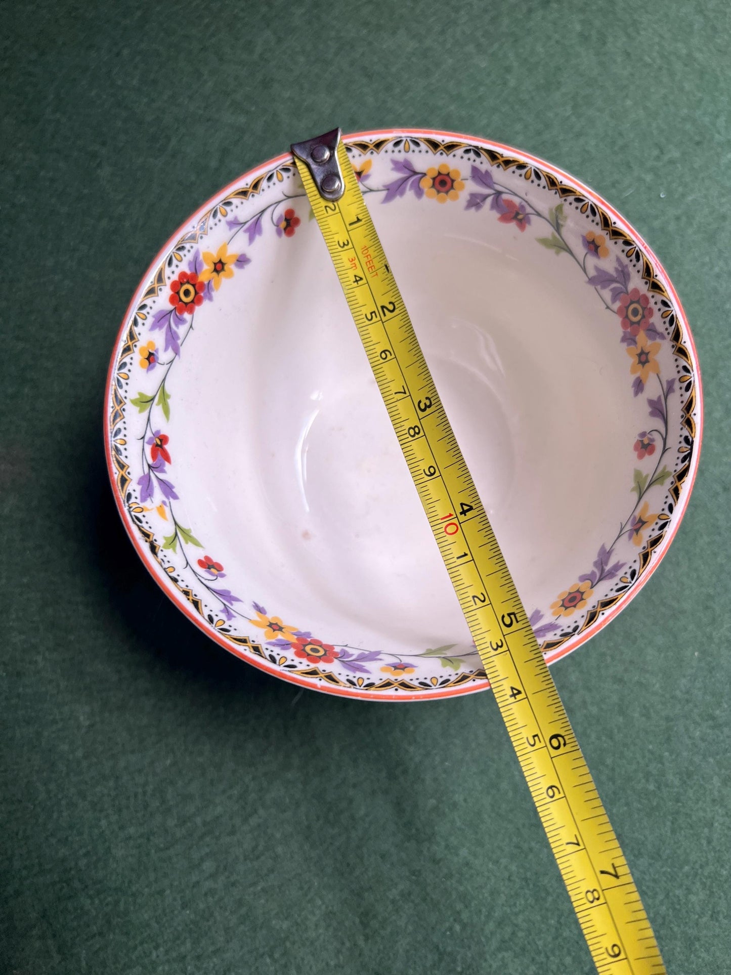 Vintage ceramic serving bowl. Floral pattern. Stamped Myott son and co England.